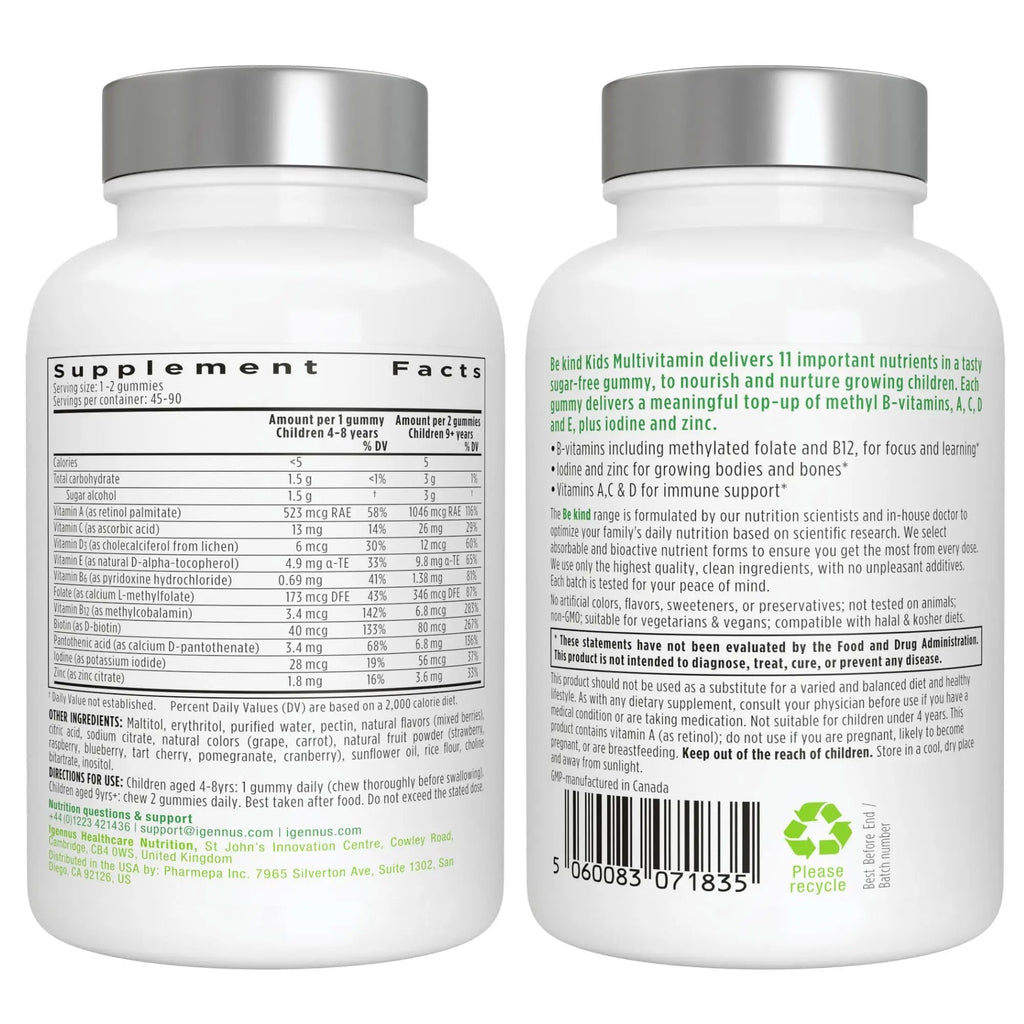 Vegan Omega-3 Algae Oil + Advanced Kids Multivitamin Gummy Bundle, High Concentration DHA & EPA + Vitamin A, B, C, D3 & E Igennus Healthcare NutritionBuy Supplements Australia