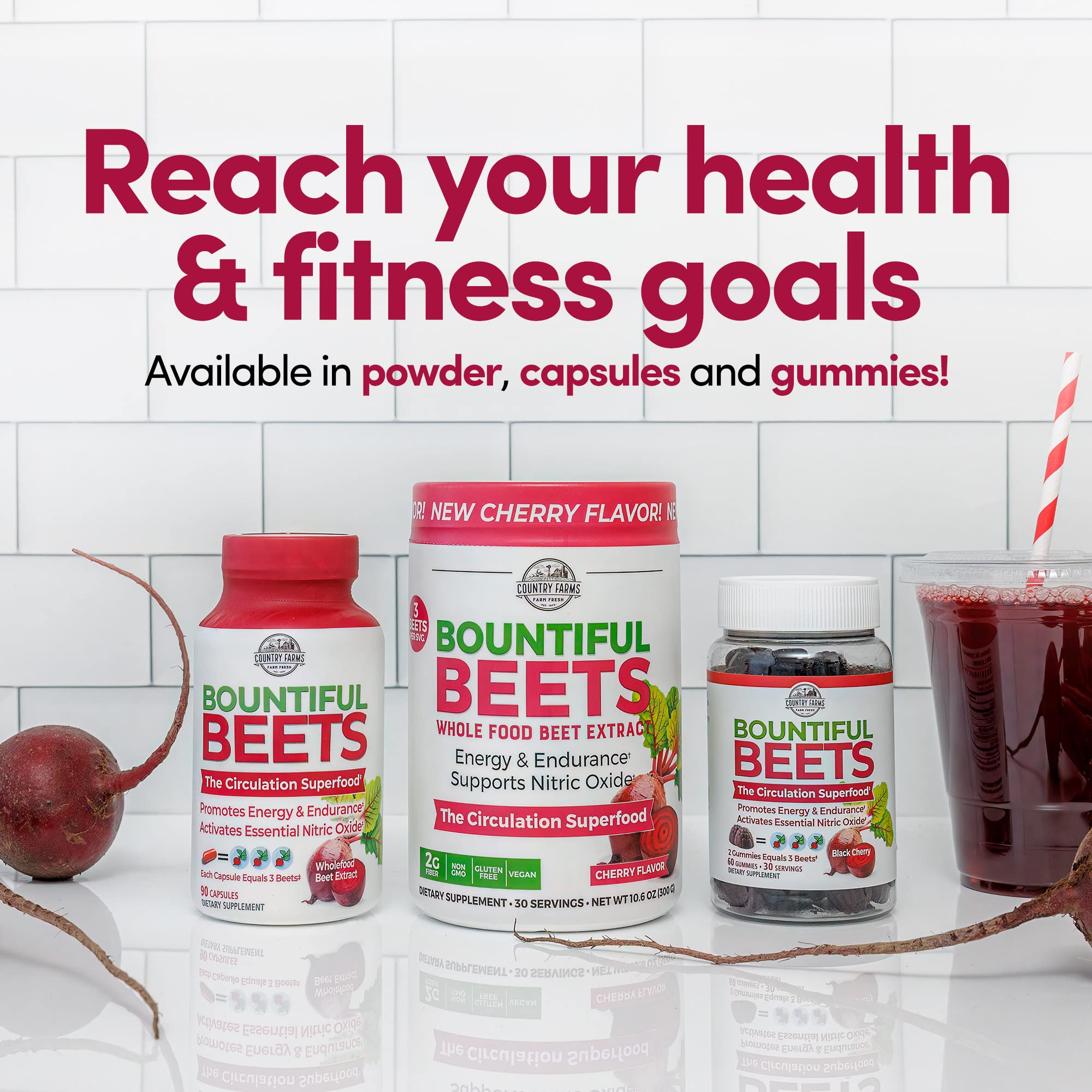 Country Farms Bountiful Beets, Wholefood Beet Extract Superfood, Helps Support Healthy Circulation and Promote Energy