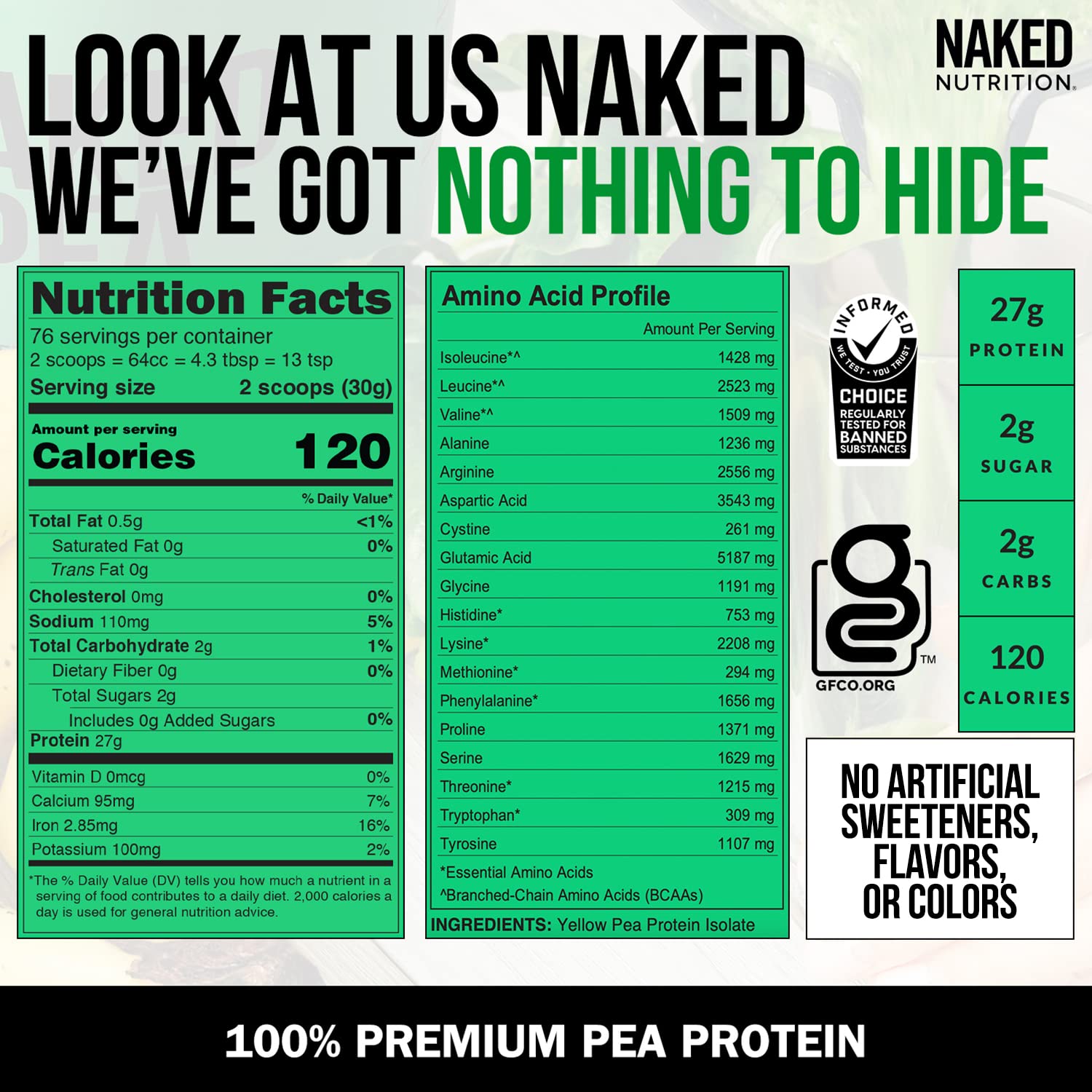 NAKED Pea - 5LB 100% Pea Protein Powder from North American Farms - Unflavored NAKEDBuy Supplements Australia