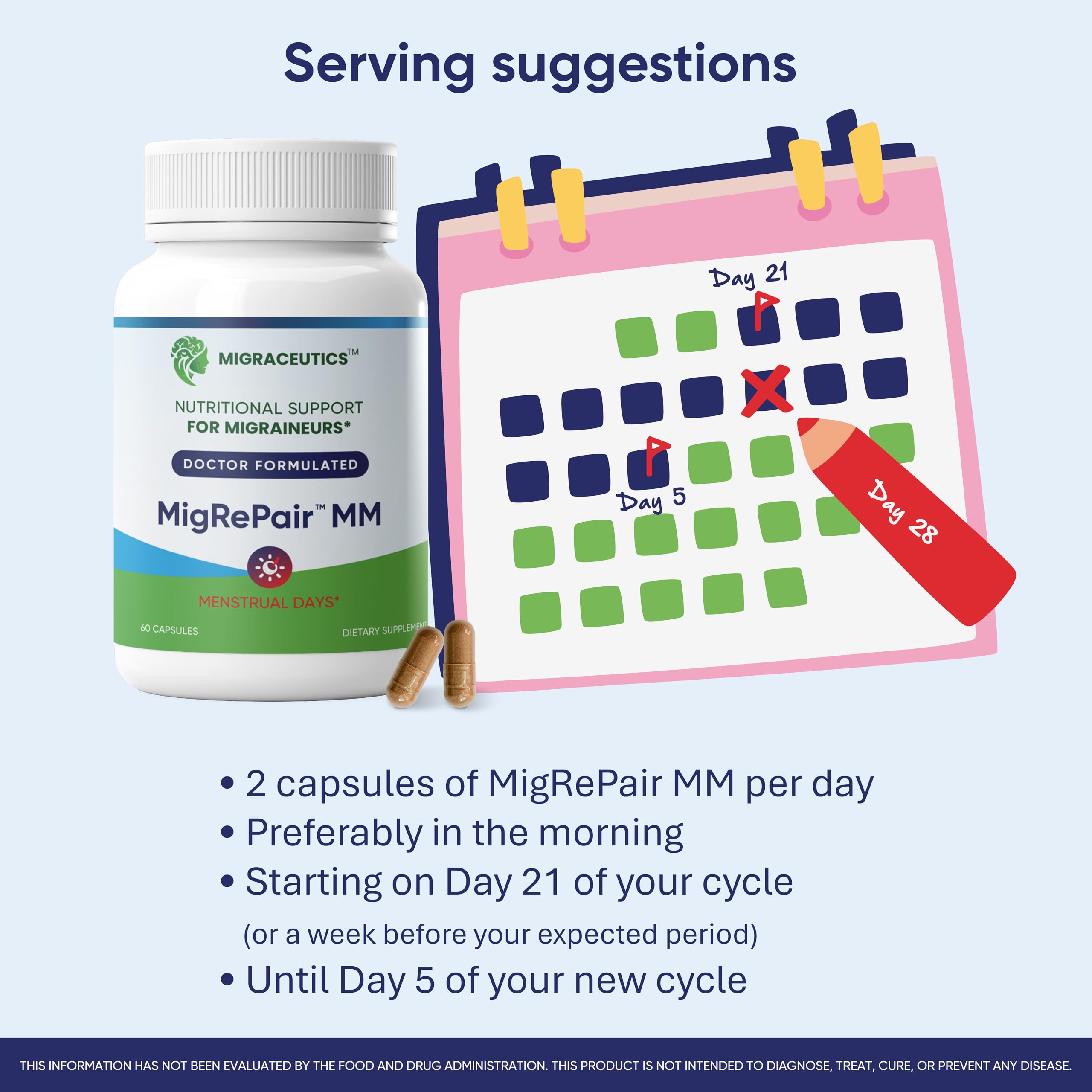 MigRePair MM Bottle of 60 - Doctor Formulated Natural Herbal Migraine Supplement for Women, Menstrual Migraine Relief, Hormonal Migraine Support with Feverfew, White Willow Bark Pine Bark & Grape Seed MigraceuticsBuy Supplements Australia