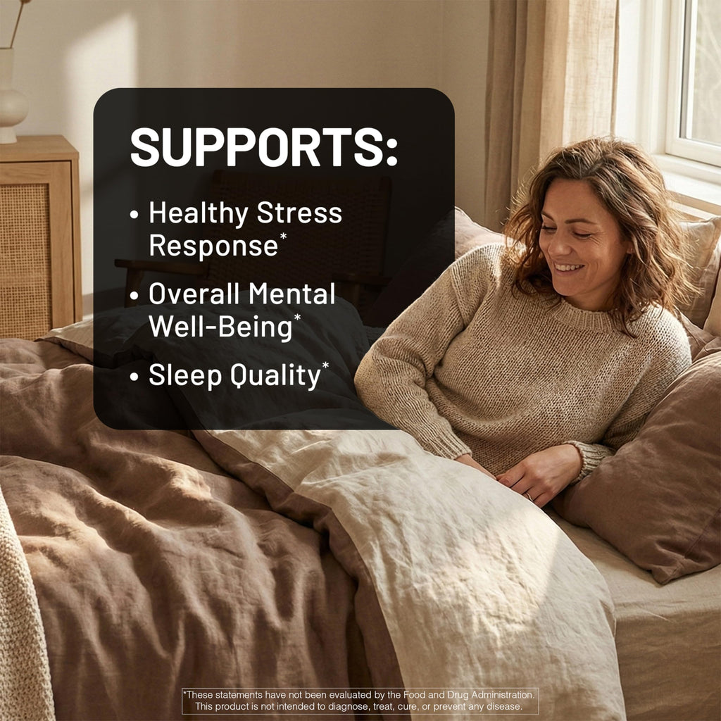 NatureWise Ashwagandha for Stress - With KSM-66 Extract, GABA, L-Theanine, Rhodiola Rosea - Herbal Mood & Sleep Support - Vegan, Non-GMO, Gluten-Free - 60 Capsules[1-Month Supply] NatureWiseBuy Supplements Australia