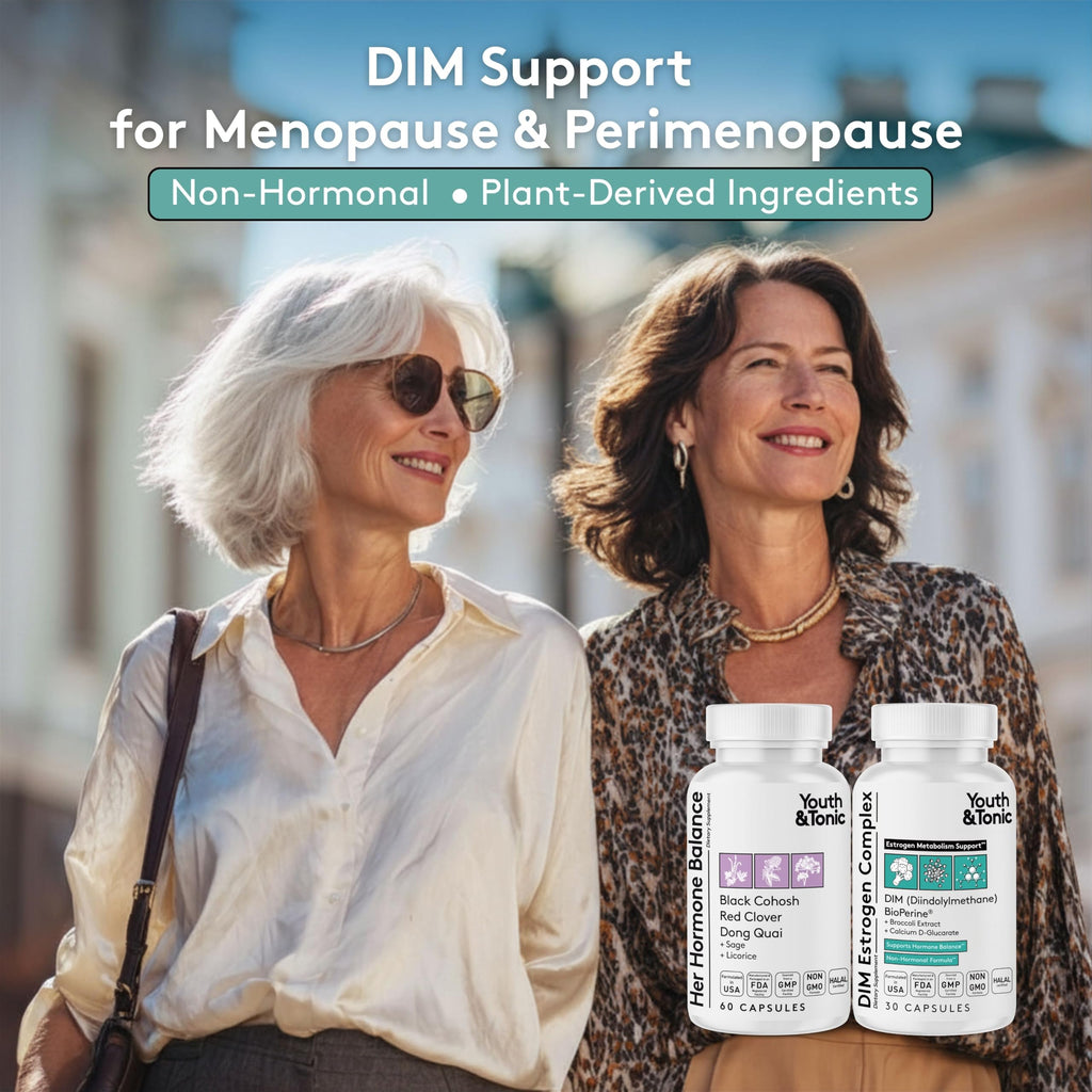 Youth & Tonic DIM Supplement for Women – Estrogen Metabolism & Hormonal Support – Menopause, Perimenopause & Premenopausal Bundle, 90 Capsules Youth & TonicBuy Supplements Australia