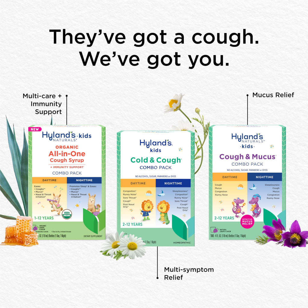 Hyland's Kids Cold and Cough, Day and Night Combo Pack, Cold Medicine for Ages 2 and up, Syrup Cough Medicine for Kids, Nasal Decongestant, 4 Fl Oz (Pack of 2) Hyland's buy supplements Au
