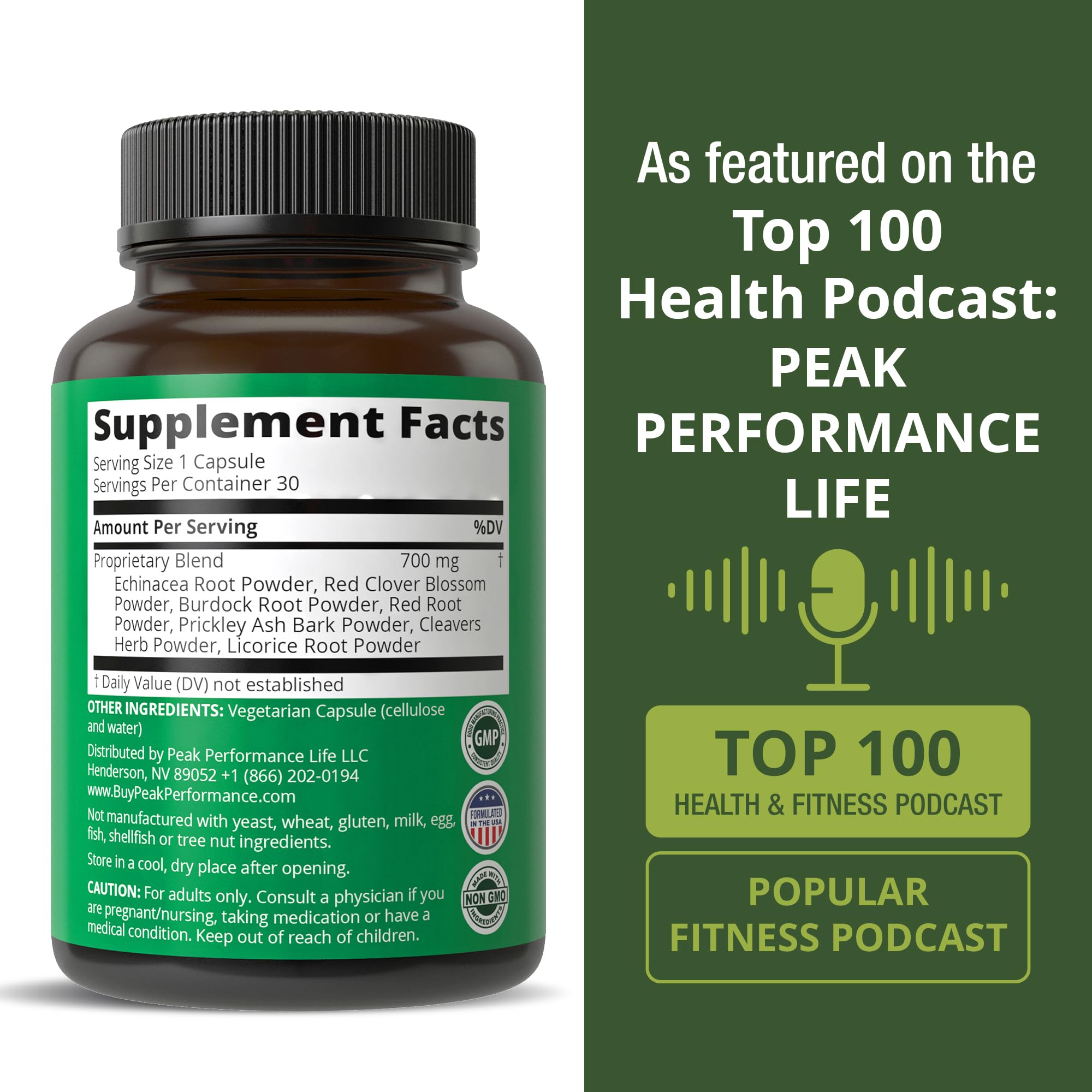 Lymphatic Drainage Supplement. 7-in-1 Lymph System Support Capsules to Detox & Cleanse. with Vegan Ingredients Echinacea Root, Red Clover Blossom, Burdock Root, Red Root, Licorice Root for Women, Men Peak PerformanceBuy Supplements Australia
