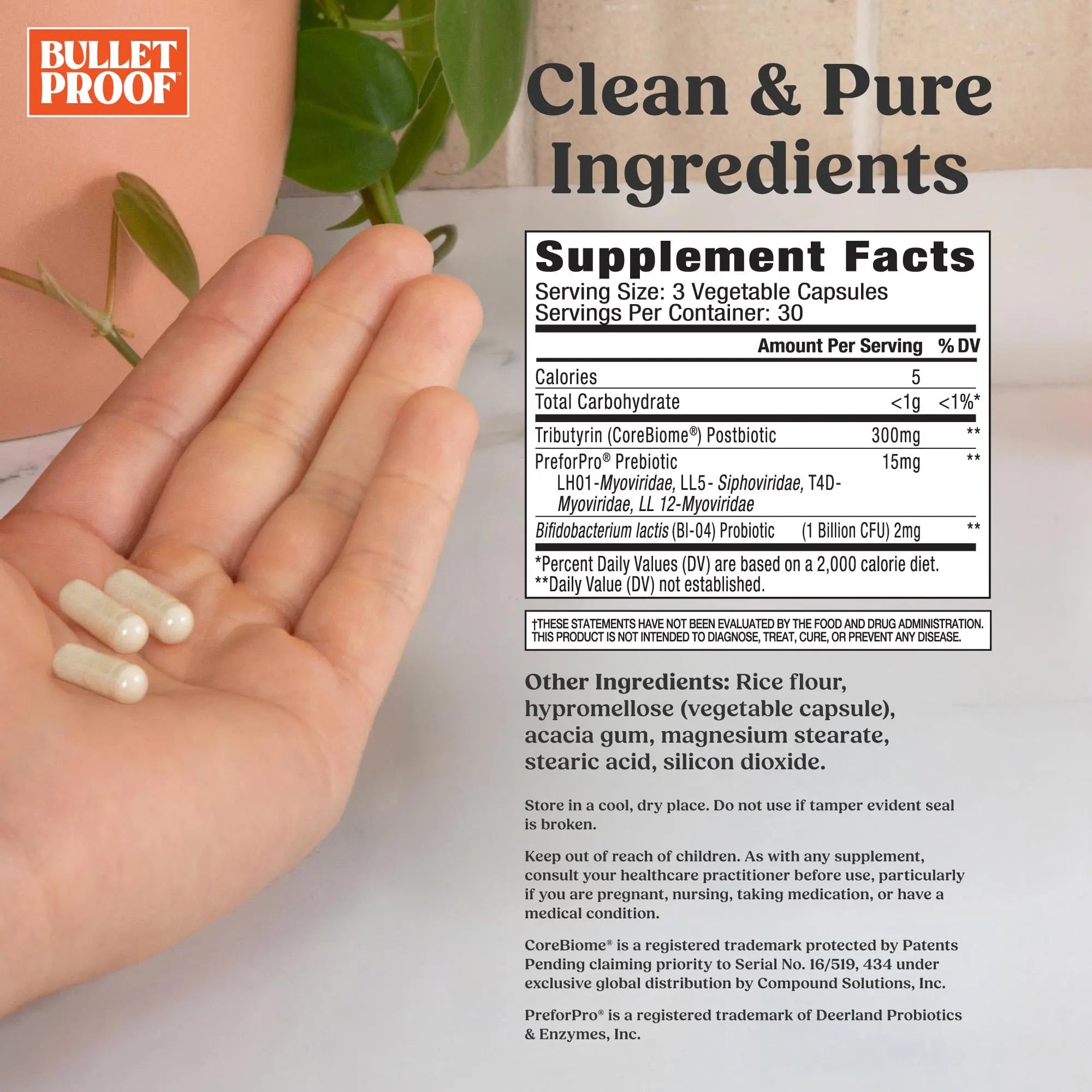Bulletproof Express 3-in-1 Probiotic & Postbiotics Supplement for Sustained Gut Health, 90 Count BulletproofBuy Supplements Australia