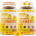 Sugar Free Turmeric Curcumin Filled Gummies 550mg for Adults, Ginger & Black Pepper | 95% Curcuminoids w/Prebiotic Probiotic & Postbiotic Blend, Support, Immune & Digestive Health, Vegan, 2Pack NEVISSBuy Supplements Australia