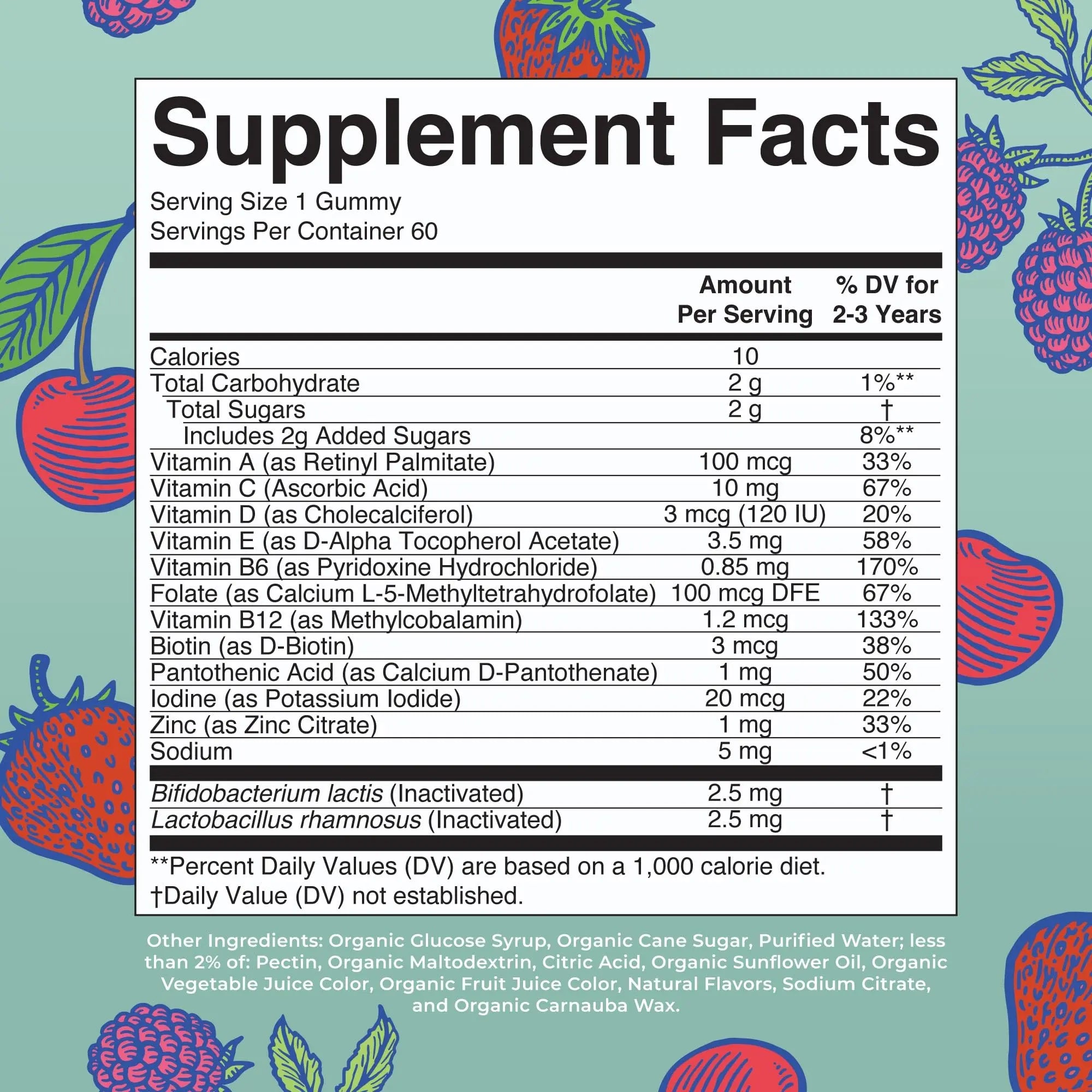 MaryRuth Organics Toddler Multivitamin Gummies + Postbiotics | USDA Organic | Vitamins for Kids Ages 2+ | Immune Support | Vitamin C | Vitamin D3 | Vitamin A | Zinc | Vegan | Non-GMO | 60 Servings MARYRUTH'SBuy Supplements Australia