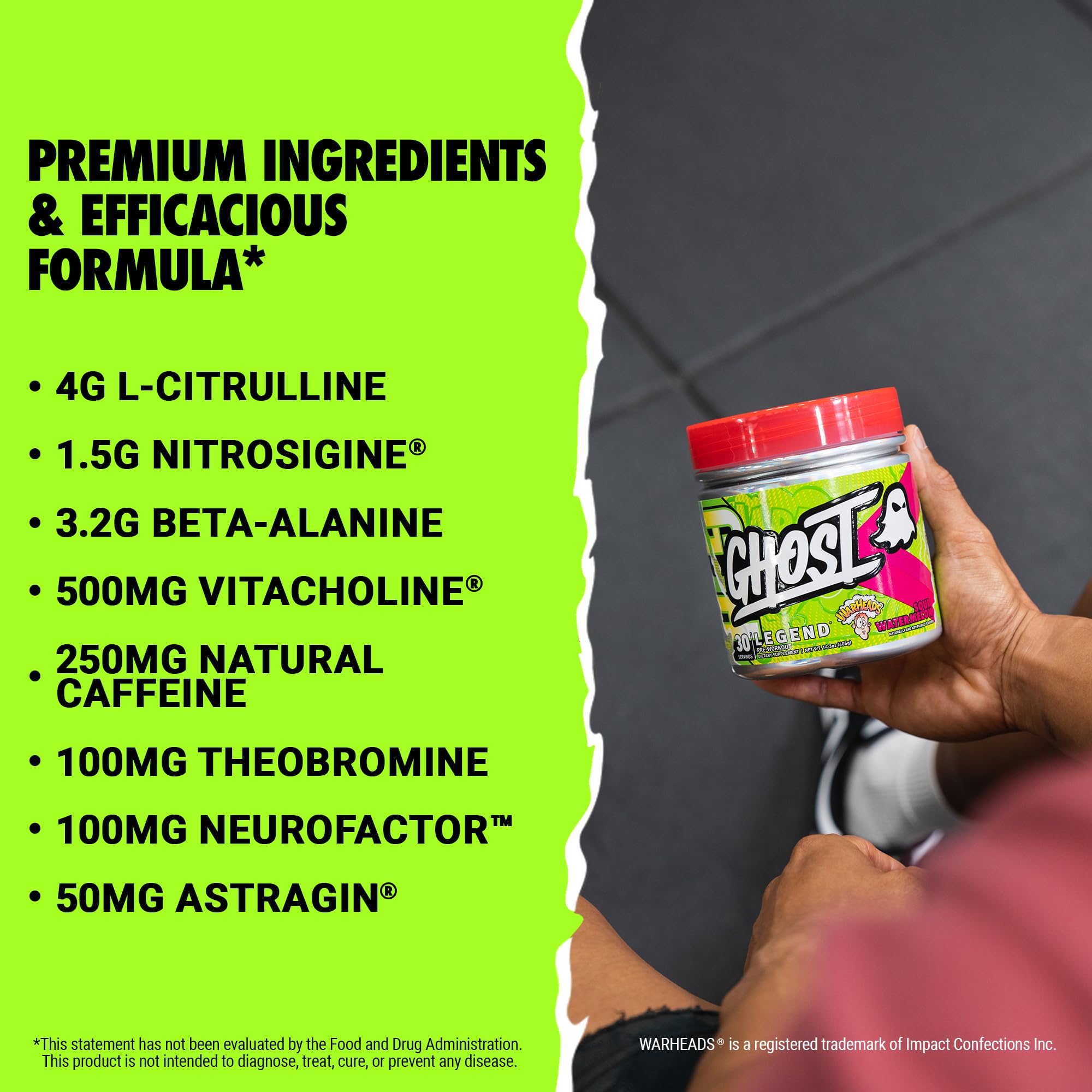 GHOST Legend V3 Pre-Workout Powder, Warheads Sour Watermelon - 30 Servings – Pre GHOSTBuy Supplements Australia