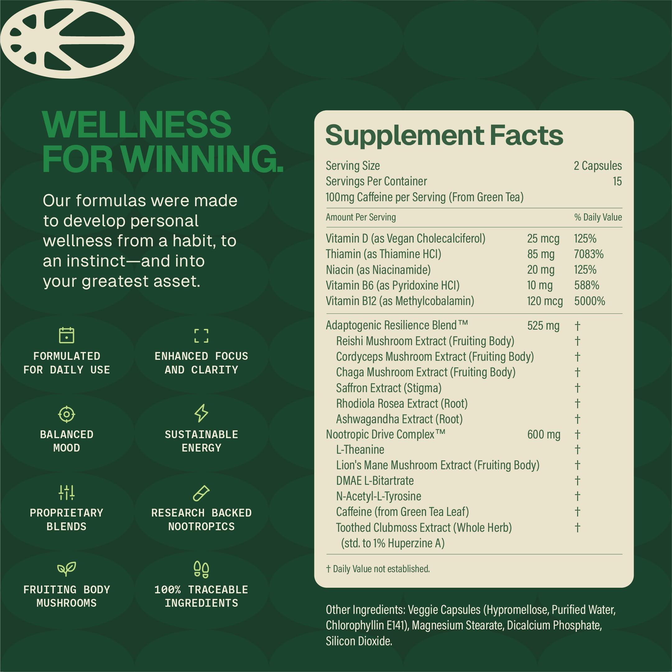 HEAD-START Sunrise Capsules | Nootropic Brain Supplement with Lion’s Mane, L-Theanine & Saffron | Adaptogen Blend for Focus, Energy, Clarity & Daily Performance HEAD-STARTBuy Supplements Australia