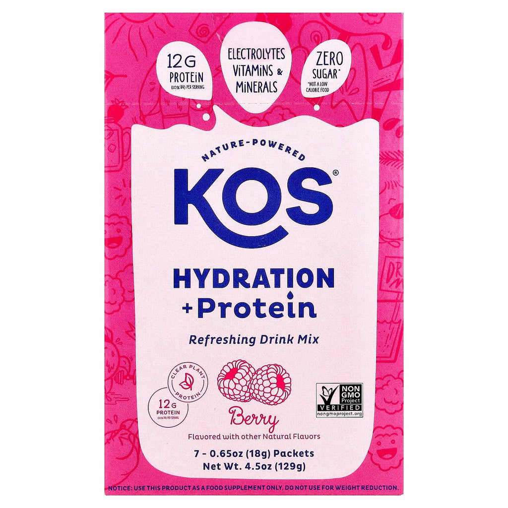 Kos Berry Hydration Protein 7ct, 0.65 OZ KOS buy supplements Au