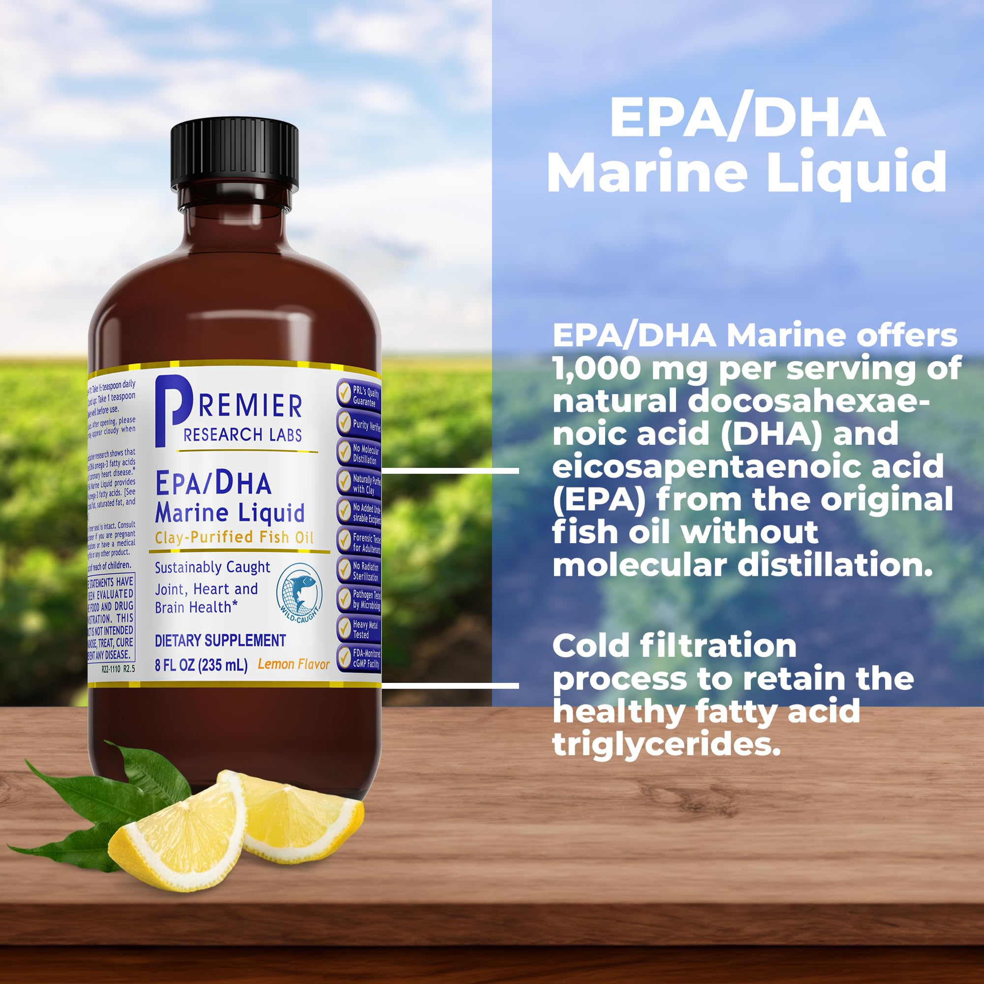 Premier Research Labs EPA/DHA Marine Liquid - Omega 3 Fish Oil Liquid, Omega 3 Liquid Fish Oil Supplement for Adults, Joint, Heart, & Brain Health Support - 8 Fl Oz Bottle Premier Research LabsBuy Supplements Australia