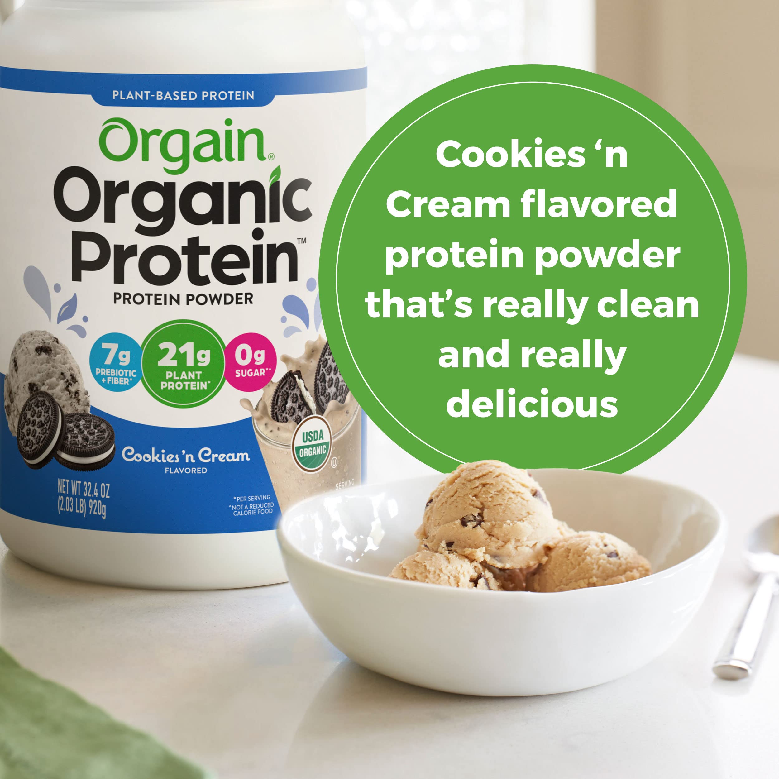 Orgain Organic Vegan Protein Powder, Cookies and Cream - 21g Plant Based Protein OrgainBuy Supplements Australia