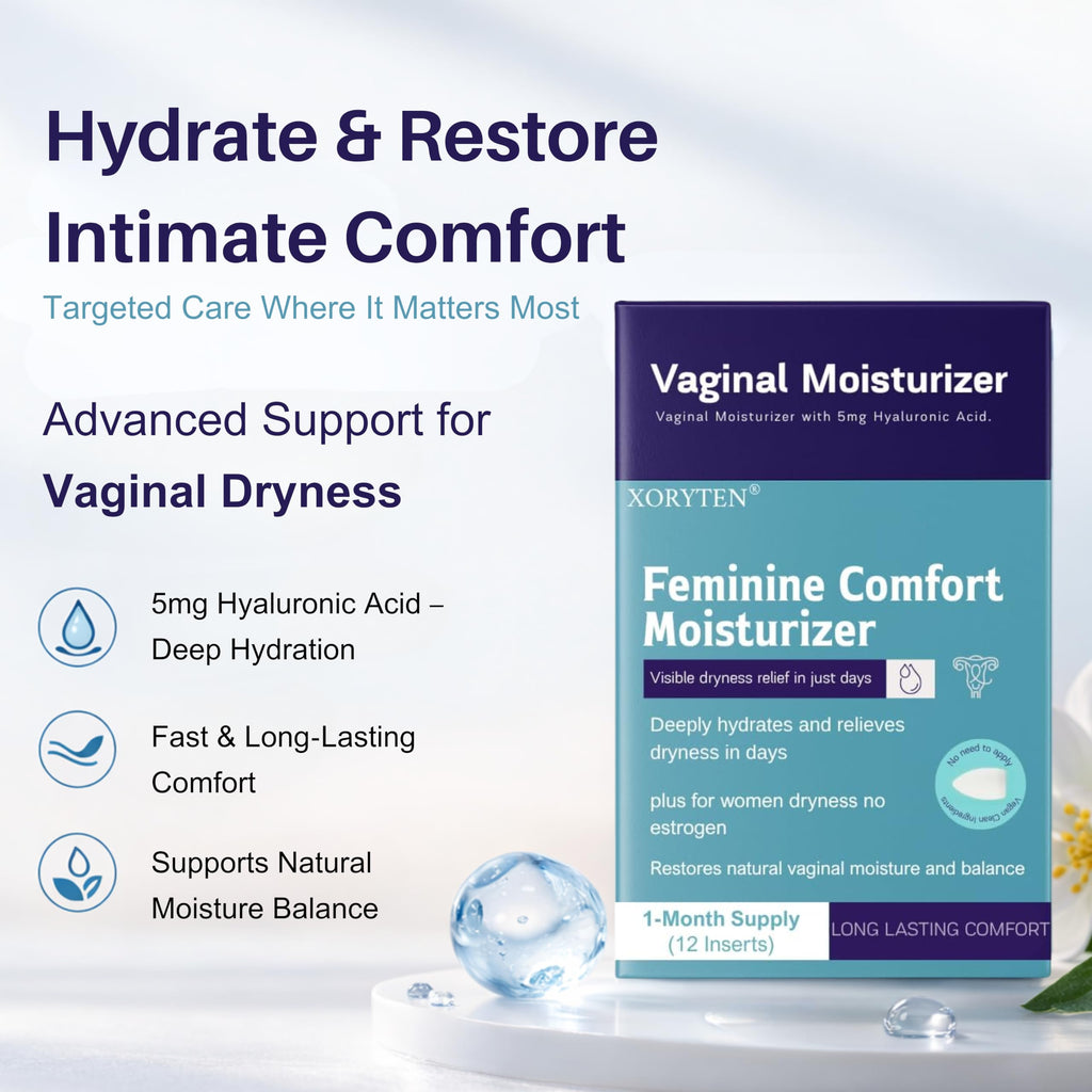 XORYTEN Vaginal Moisturizer for Revarey– 5mg Hyaluronic Acid – Vaginal Dryness, Hormone-Free Soothing Inserts, Non-Greasy, 12 Suppositories – 1 Month Supply (No fragrance) XORYTEN buy supplements Au