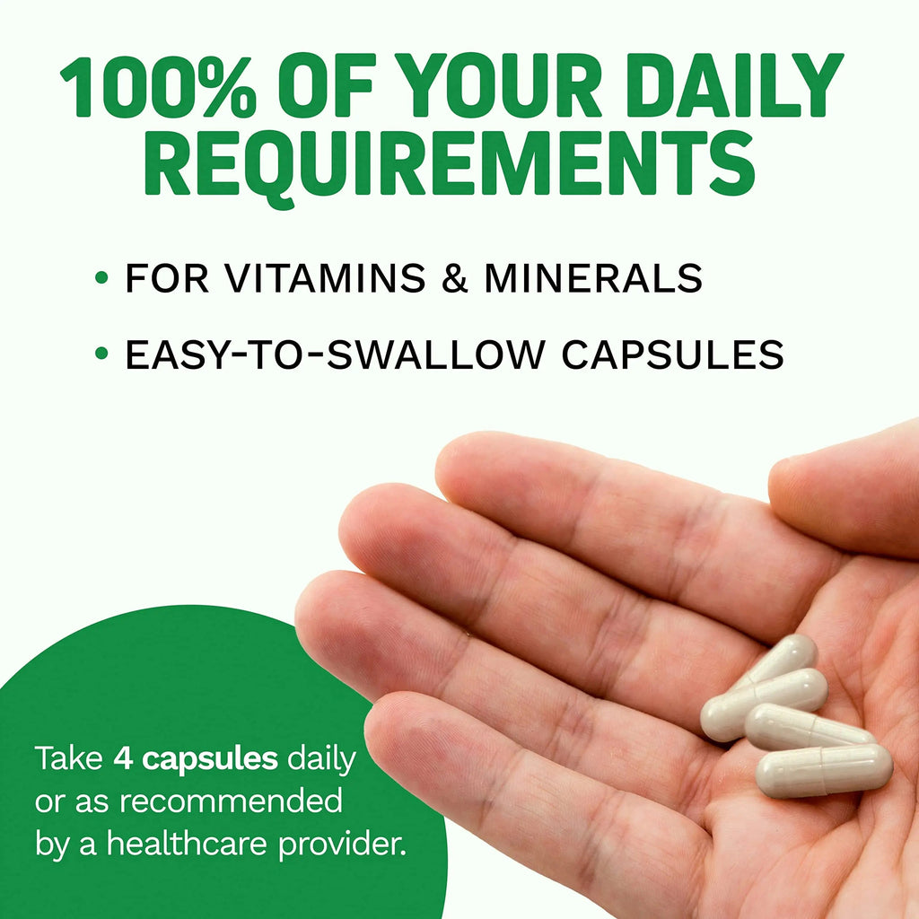 Herbtonics Whole Food Multivitamin for Men & Women – Vegan Multivitamin with Real Fruits & Veggies, Probiotics, CoQ10 Herbtonics