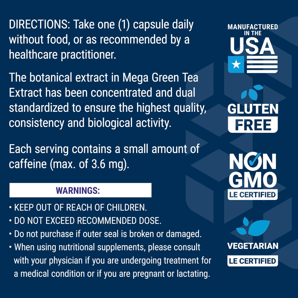 Life Extension Decaffeinated Mega Green Tea Extract – Polyphenol-Rich, Cell Health Life ExtensionBuy Supplements Australia
