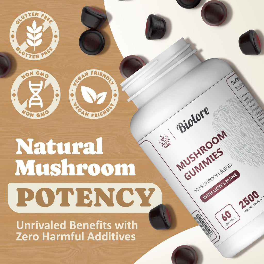 Biolore Mushroom Complex Gummies: 10 Powerful Mushrooms with Chaga, Lions Mane BioloreBuy Supplements Australia