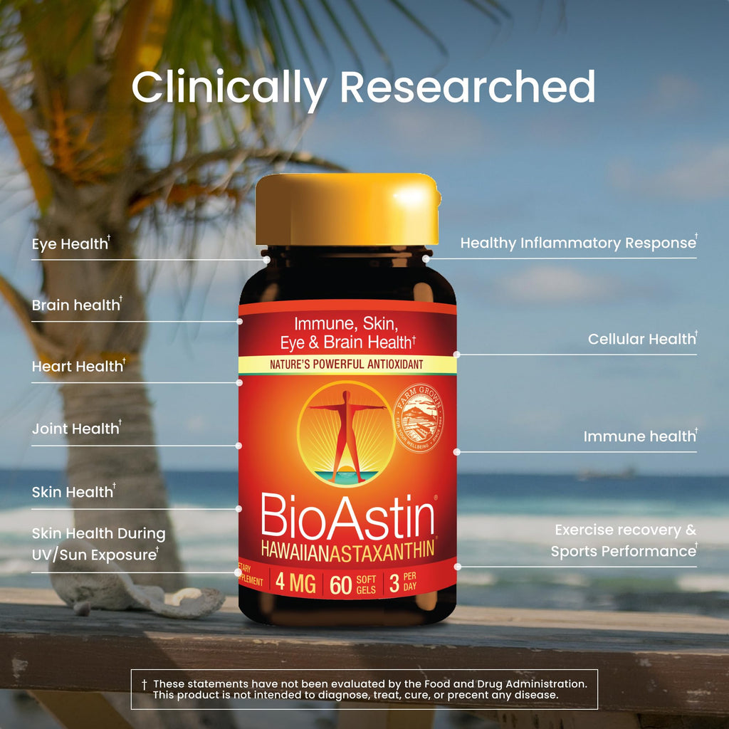 Nutrex Hawaii BioAstin Hawaiian Astaxanthin - 4mg, 60 Softgels - Farm-Direct Premium Antioxidant Supplement to Support Eye, Skin, Joint & Immune System Health - Non-GMO & Gluten-Free Nutrex Hawaii buy supplements Au