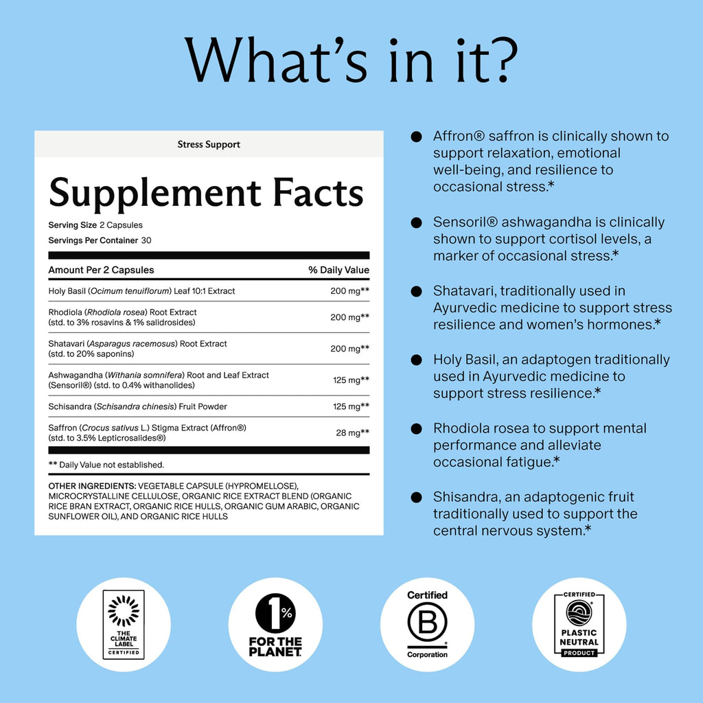 Needed. Stress Support - Herbal Blend Supporting Mood, Energy, and Hormone Balance for Women - Herbal Supplement of Shatavari, Ashwagandha, Rhodiola - Non-GMO - 30 Day Supply - 120 Capsules Needed.Buy Supplements Australia