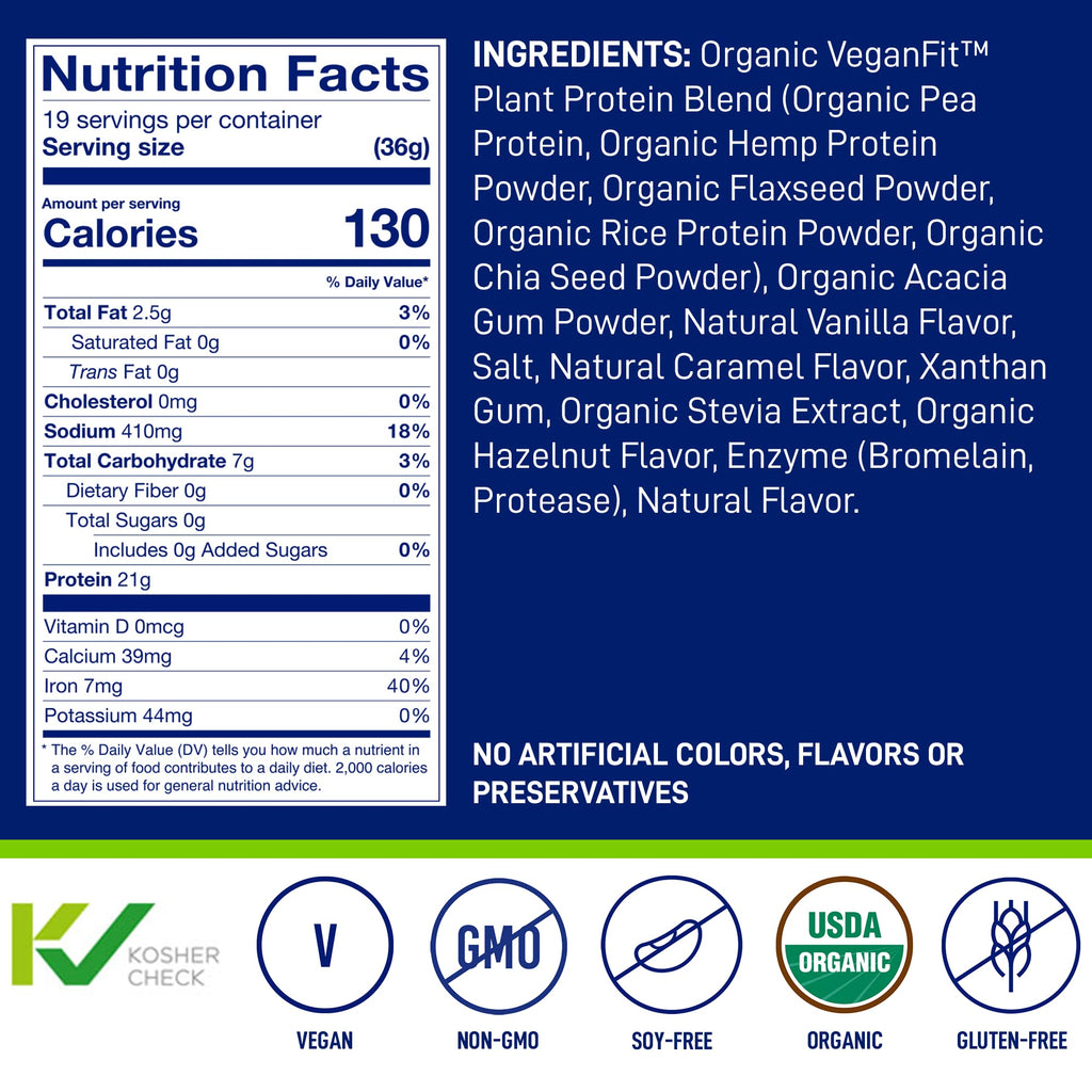 LeanFit Organic Plant-Based Protein, Natural Vanilla Flavor, 21g Vegan Protein, 19 Servings LeanFitBuy Supplements Australia