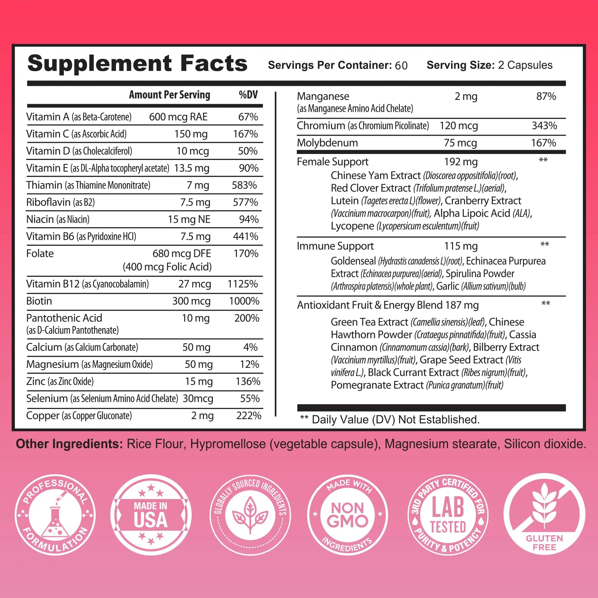 Multivitamin for Women - Supplement for Energy, Immunity, & Female Support - Daily Vitamins for Women with Biotin, Calcium, Magnesium Benevolent NourishmentBuy Supplements Australia