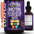 Liquid Biotin & Collagen Keratin Hyaluronic Acid Saw Palmetto Drops Vitamins for Hair Growth Support Silica Vitamin A C D Bamboo Turmeric Zinc Folate Magnesium Horsetail LuxFlo By Clean Nutra Clean NutraceuticalsBuy Supplements Australia