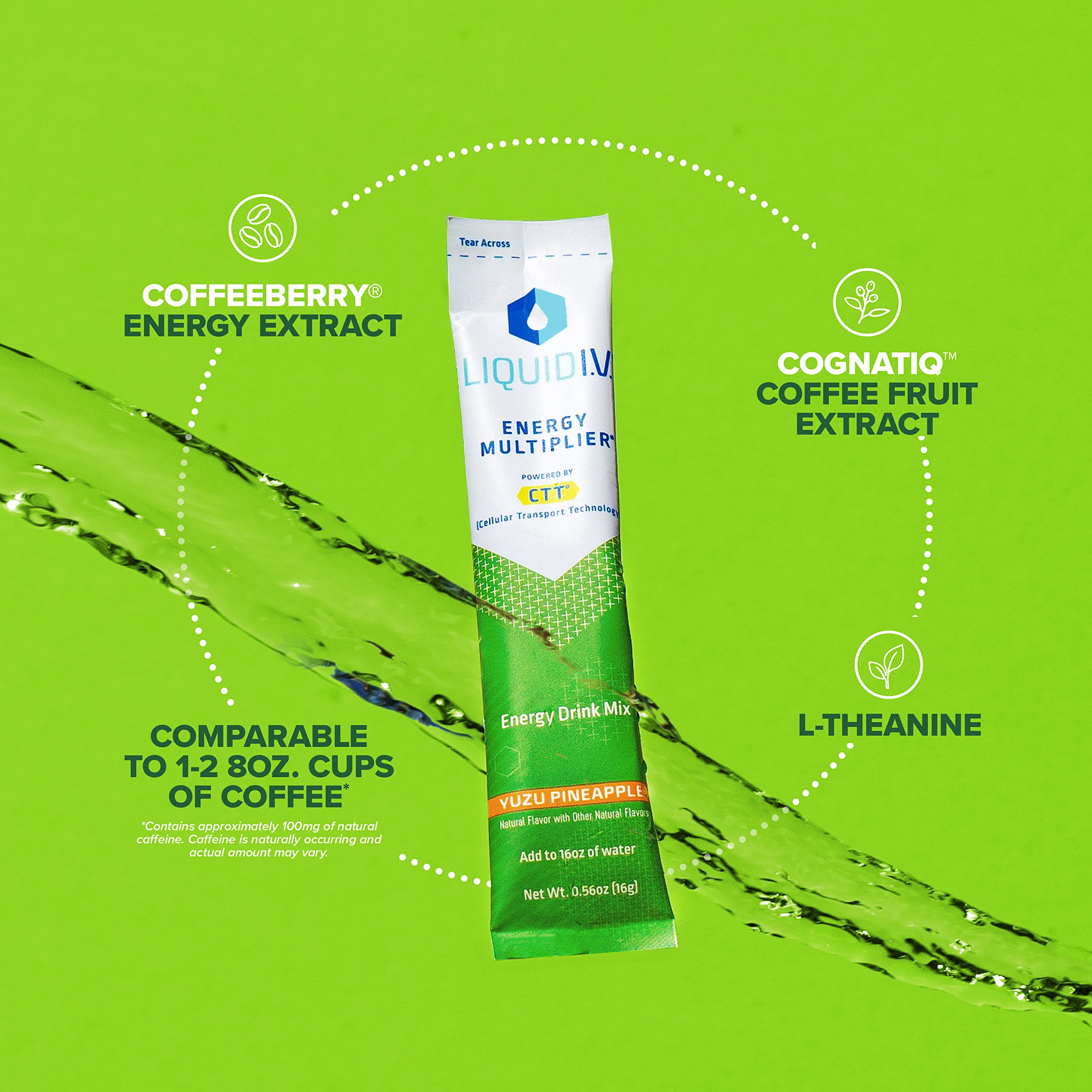 Liquid I.V. Hydration + Energy Multiplier - Yuzu Pineapple - Hydration Powder Packets Liquid I.V.Buy Supplements Australia