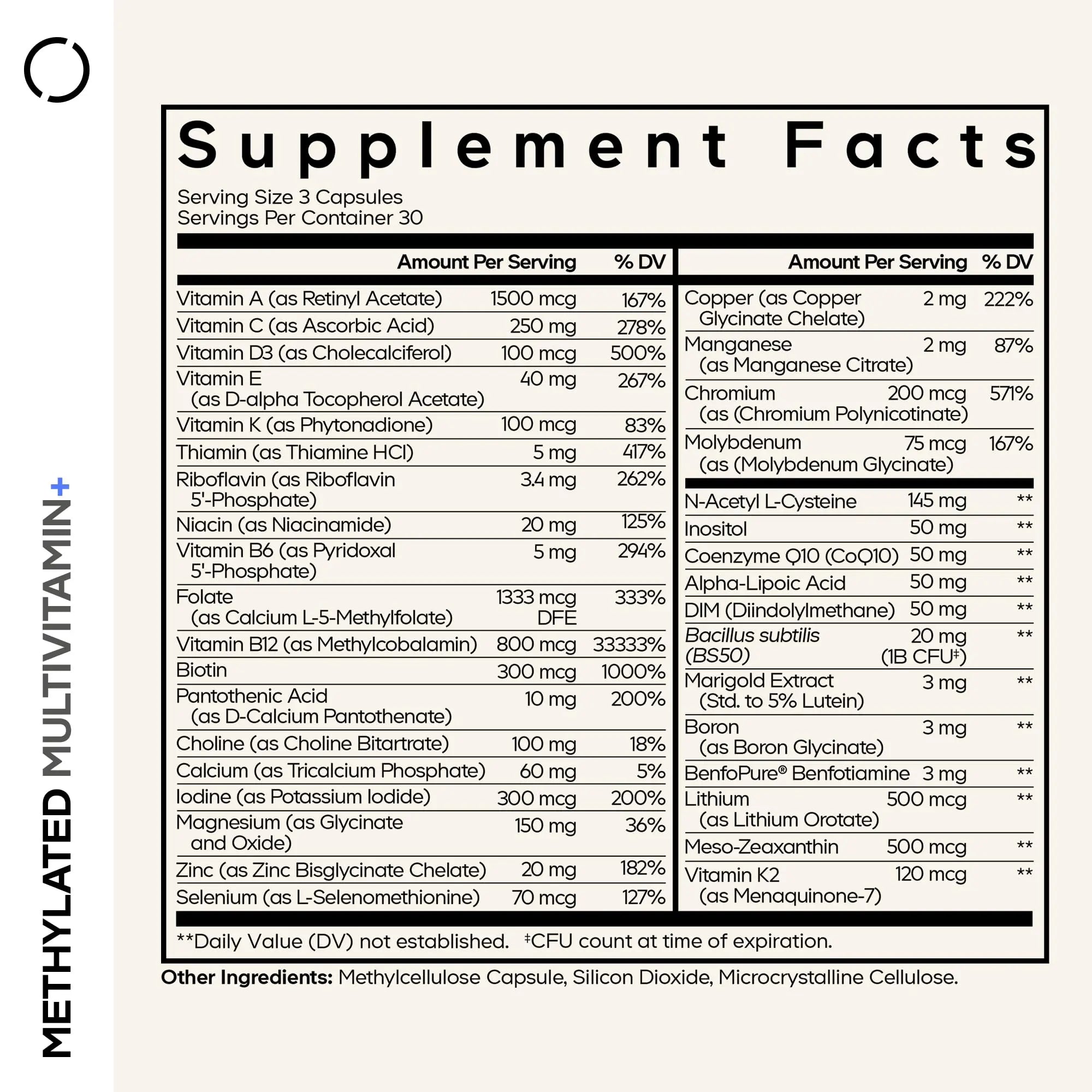 Codeage Methylated Multivitamin Supplement - B-Vitamin, Vitamins A, C, D, E, K2, B12 Methylcobalamin - L-Methylfolate - Magnesium, CoQ10, DIM, Probiotics CodeageBuy Supplements Australia