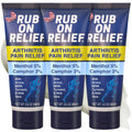 RUB ON RELIEF Arthritis Pain Relief Cream – 10-in-1 Non-Greasy Joints Pain Cream for Knees, Back, Neck, Hands, & Muscle Aches with Menthol, Camphor, Arnica, MSM & Turmeric Up to 8 Hours, 3oz (3 Pack) RUB ON RELIEFBuy Supplements Australia