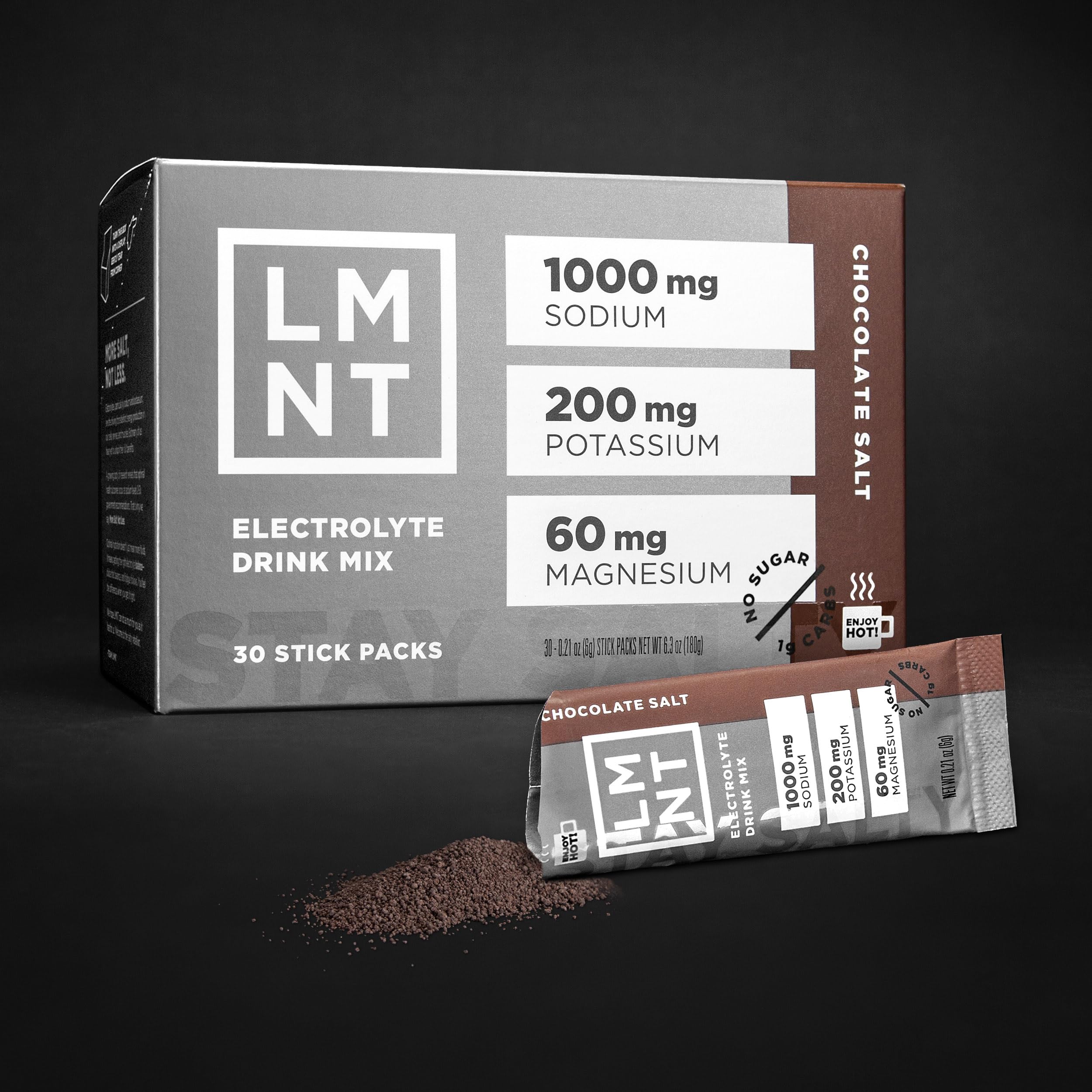 LMNT Zero-Sugar Electrolytes - Hot Chocolate Salt - Hydration Powder Packets Drink LMNTBuy Supplements Australia