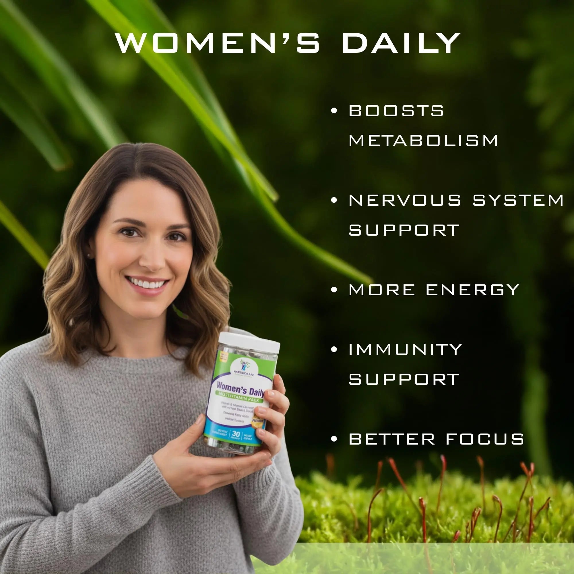 Nature’s Aid Women’s 7-30 Daily Multivitamin Packs for Energy, Focus & Performance Support | Natural Complete Vitamin Nature's Aid Holistic WellnessBuy Supplements Australia