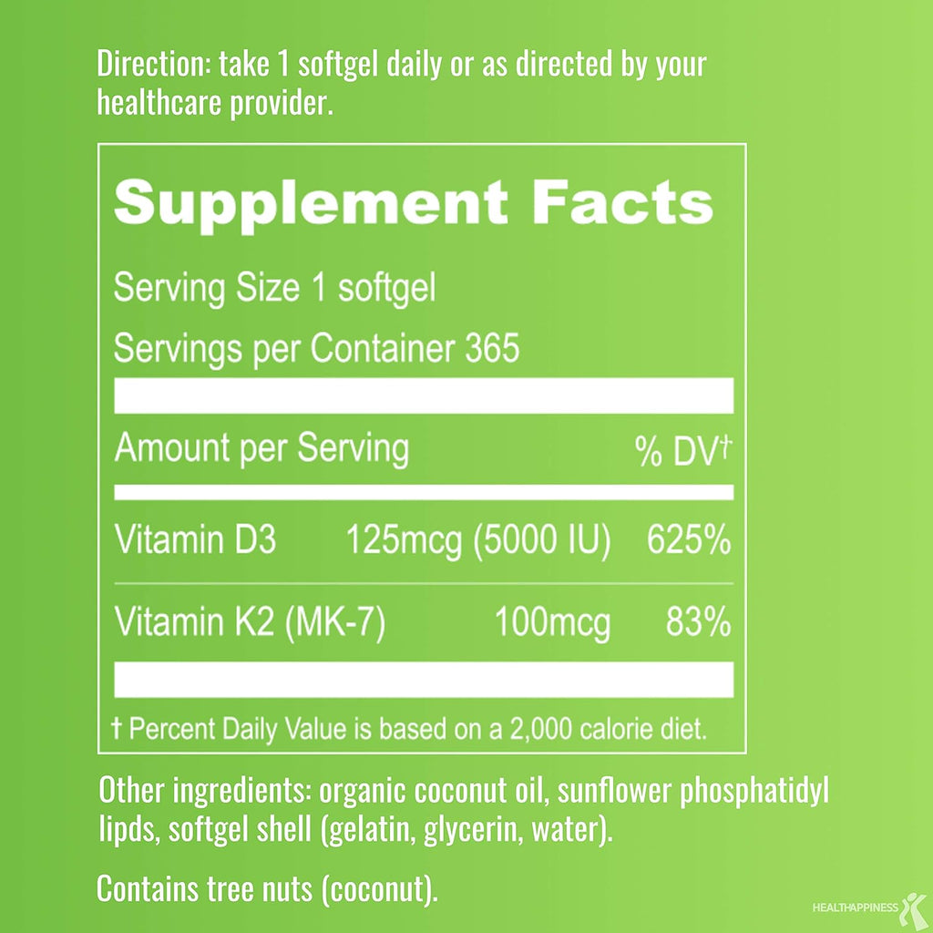 UpNourish Liposomal D3 & K2 MK-7, Advanced Absorption for Optimal Bone and Immun