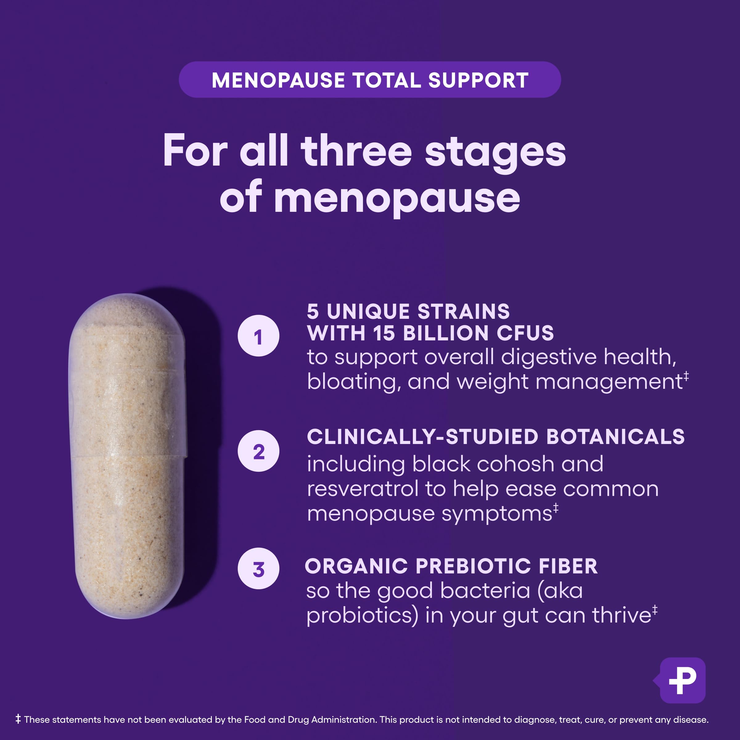 Physician's CHOICE Menopause Probiotic Supplement for Women - Supports Hormone Balance, Hot Flashes, Night Sweats, Weight Management, Bloating & Gut Health - with Black Cohosh, Resveratrol+ - 30ct Physician's CHOICEBuy Supplements Australia