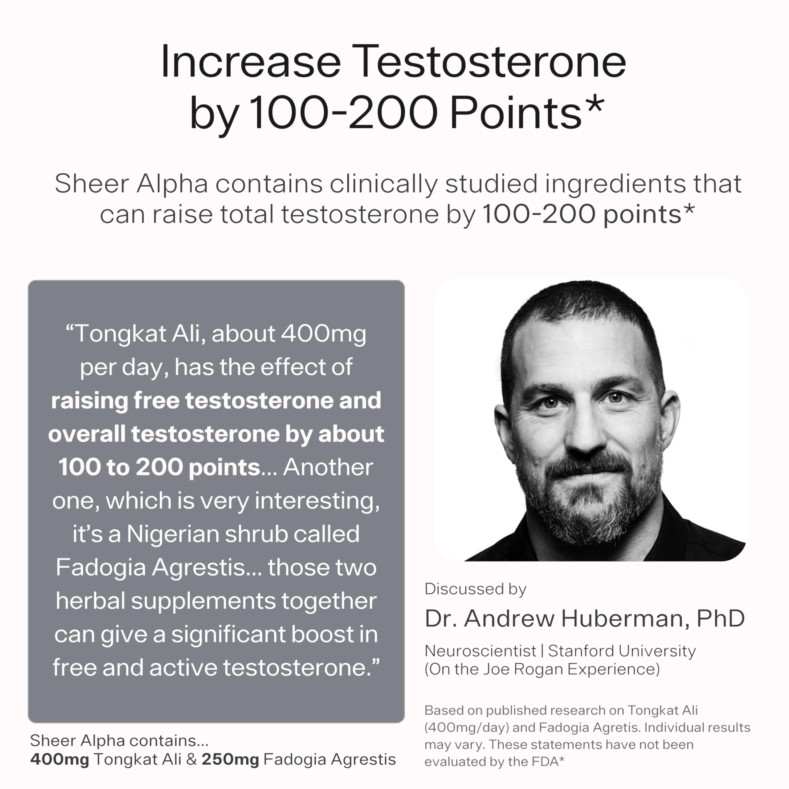 Testosterone Booster for Men - Sheer Alpha T-Booster - Clinically Backed Dose, Strongest Formula - Made in USA - Premium Blend of Fadogia Agrestis Tongkat Ali and Shilajit. 30 Servings Sheer Strength LabsBuy Supplements Australia