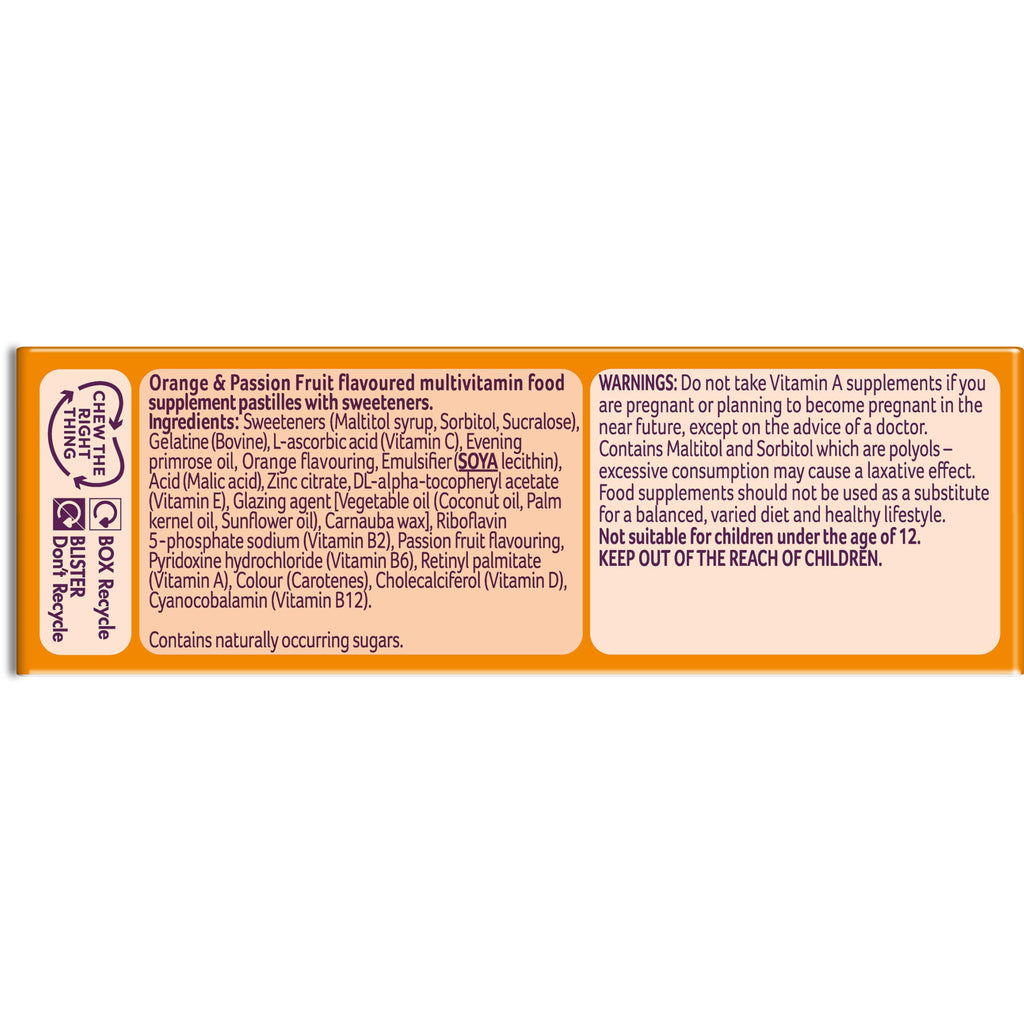 Bassetts Vitamins 12-18 EPO Orange & Passion Fruit 30's, 94.2 g, Orange and passionfruit Bassetts VitaminsBuy Supplements Australia