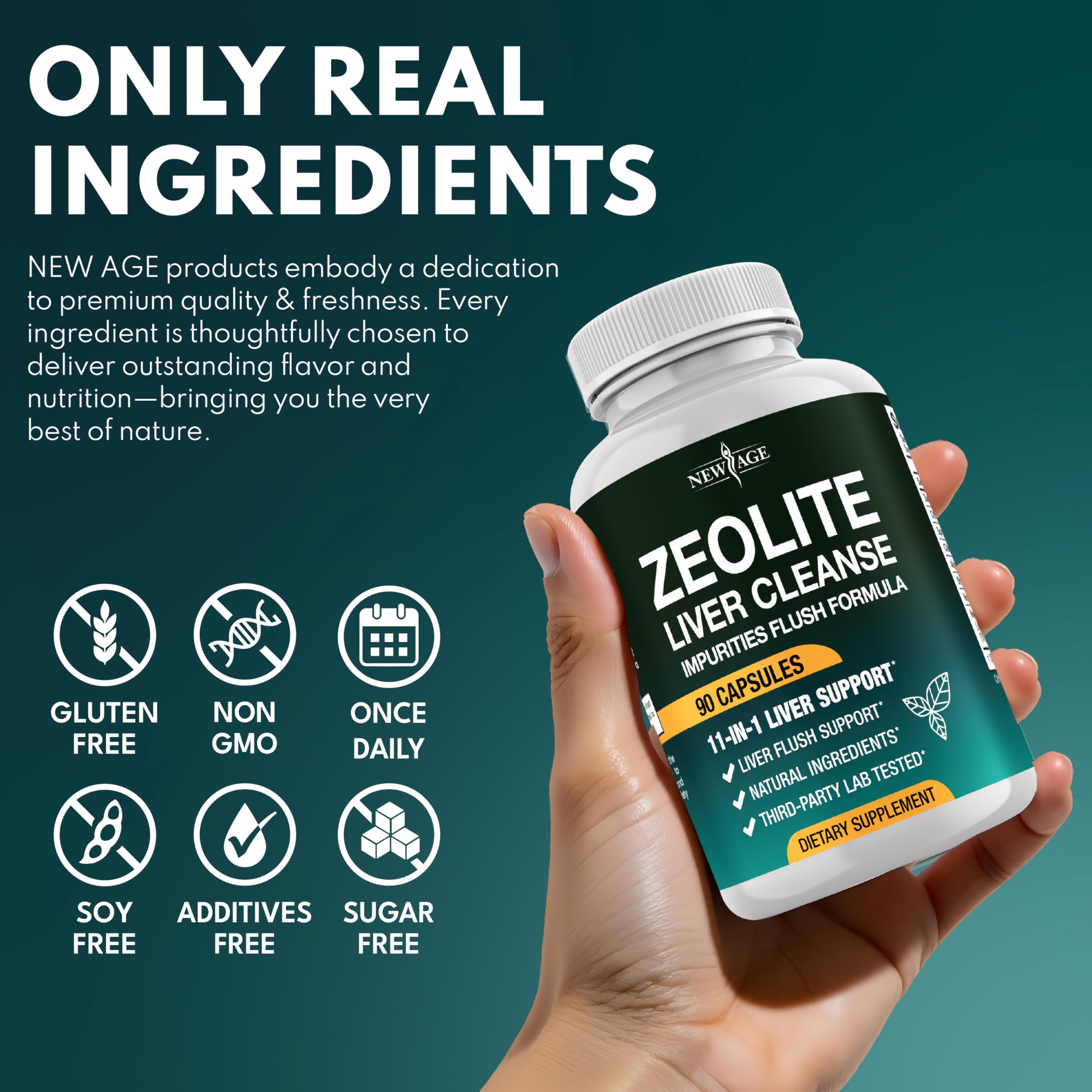 NEW AGE Liver Cleanse & Repair - Help Support Gut Health, and Energy - Zeolite for Adults with Noni, Glutathione, NAC, Chlorella, Spirulina, ALA, Cilantro, Milk Thistle & Shilajit - 60 Count NEW AGE buy supplements Au