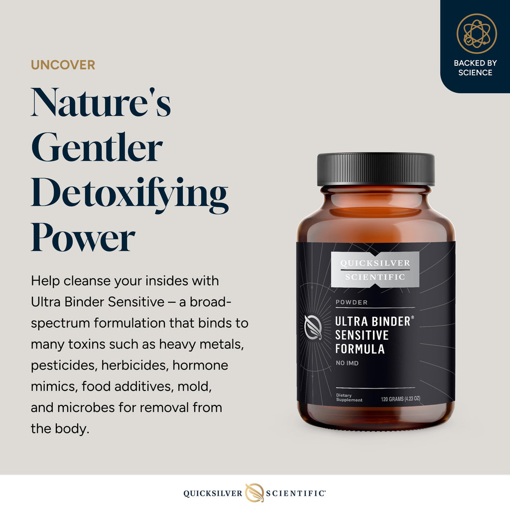 Quicksilver Scientific Ultra Binder Sensitive Formula - Gut Health Supplement with Activated Charcoal, Bentonite Clay - Cleansing Support Powder (120g) Quicksilver ScientificBuy Supplements Australia