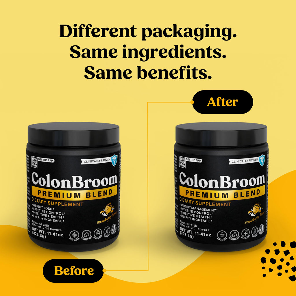 ColonBroom Premium Powder Supplement (Strawberry) - Colon Broom Psyllium Husk Fiber Powder Drink - Gluten Free, Non-GMO Colon Cleanse for Bloating Relief & Gut Health, 50 Servings ColonBroomBuy Supplements Australia