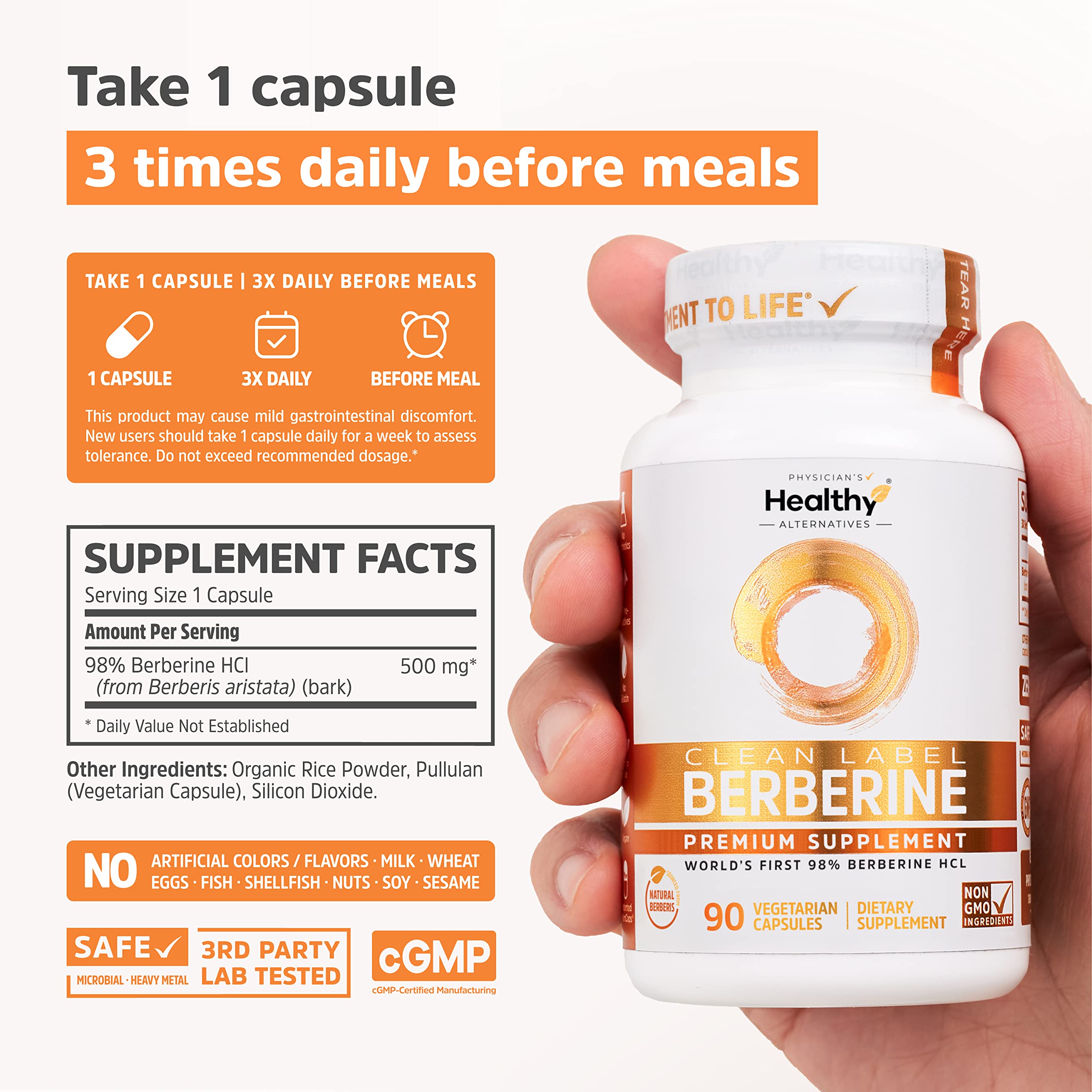 Clean Label Berberine Supplement 1500mg - Ultra Pure 98% Berberine HCl, Highest Purity Physician's Healthy AlternativesBuy Supplements Australia