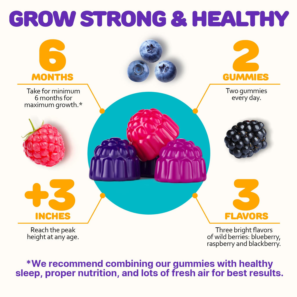 Height Growth Gummies for Kids - Growth Vitamins for Teens, Height Increase Multivitamin for Boys & Girls with Calcium Vitamin D C K2 Magnesium Zinc, Natural Height Growth Maximizer Supplement, 60 PCS SILVERPEAKSBuy Supplements Australia