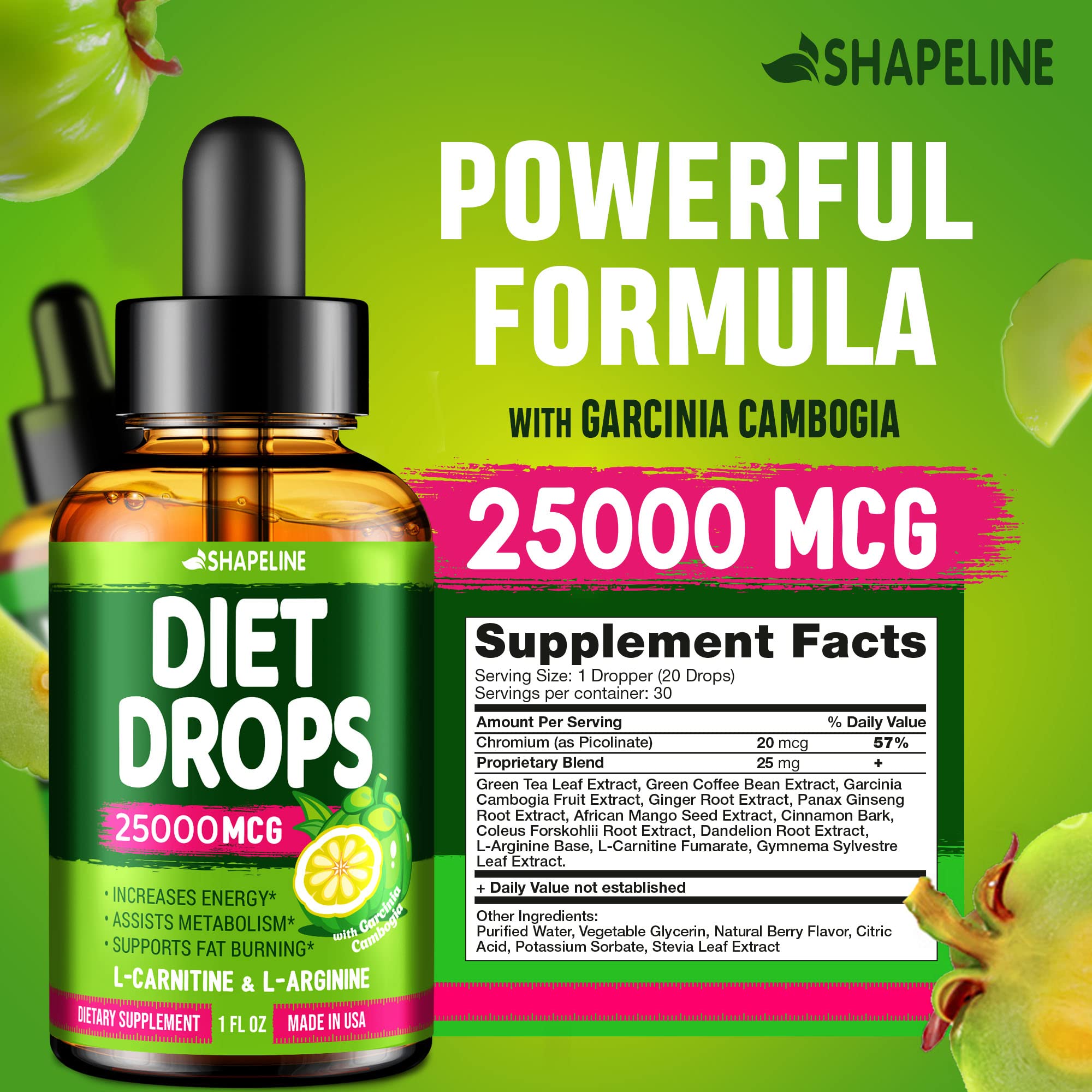 SHAPELINE Weight Loss Drops - Diet Drops 1 Fl Oz & 2 Fl Oz - Made in The USA - Appetite SHAPELINEBuy Supplements Australia