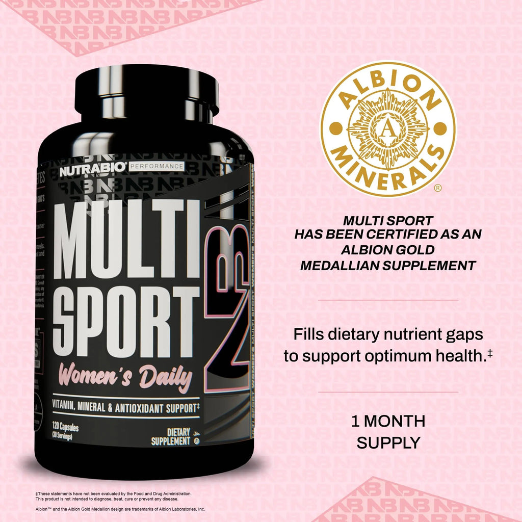 NutraBio Multisport for Women - Womens MultiVitamin - 33 Vitamins, Minerals, Micronutrients - Rich in Antioxidants NutraBio