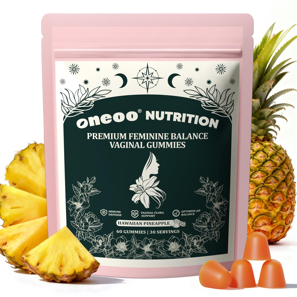 Oneoo Feminine Balance Gummies - Premium Balance Gummies for Women's pH Health, Feminine Gummy for Immune & Energy Support, Vegan, Gluten-Free, Hawaiian Pineapple, 60 Count OneooBuy Supplements Australia