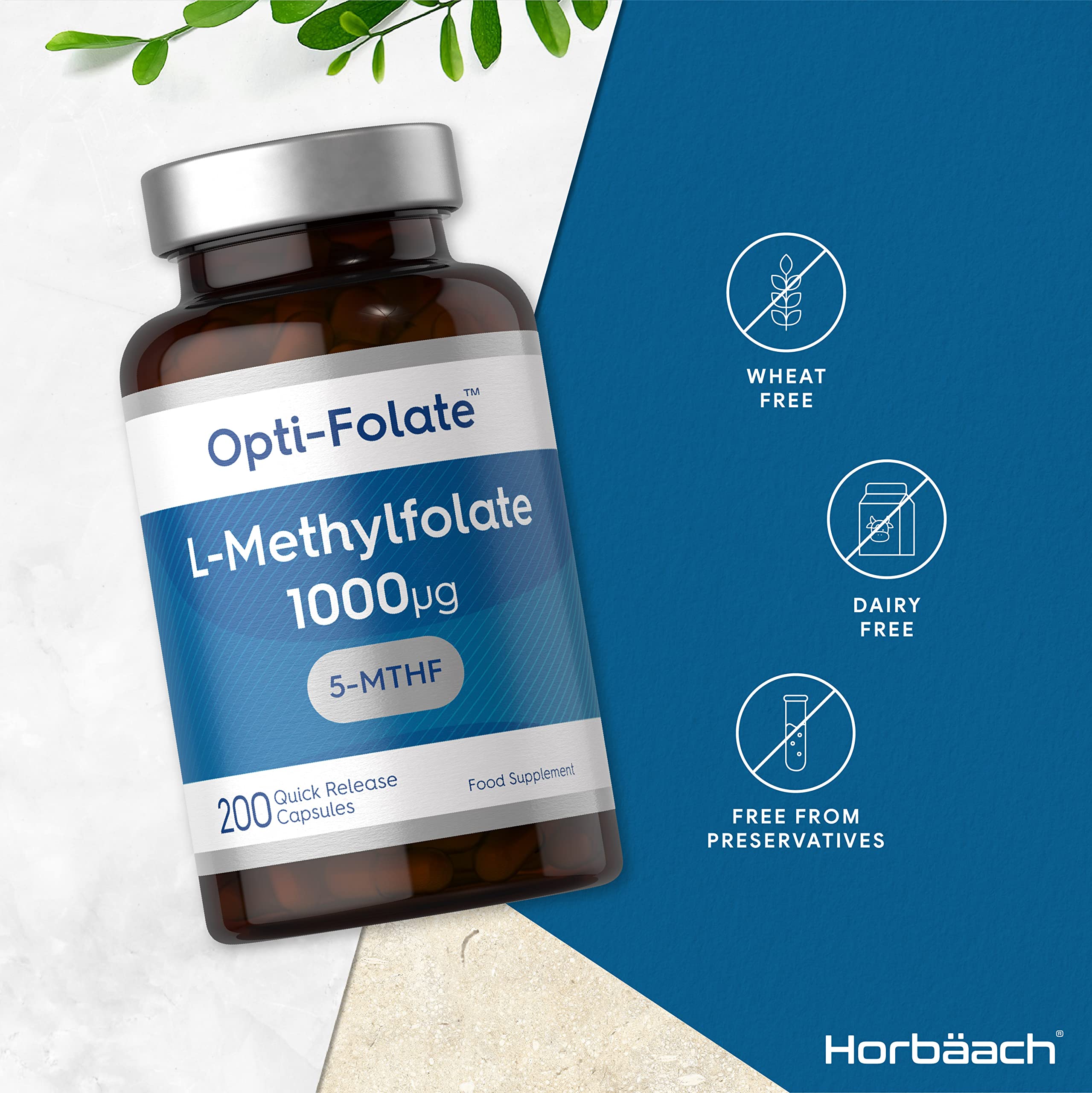 L-Methylfolate 1000ug | 200 Capsules | 5-MTHF Folate Supplement | Active Form HorbäachBuy Supplements Australia
