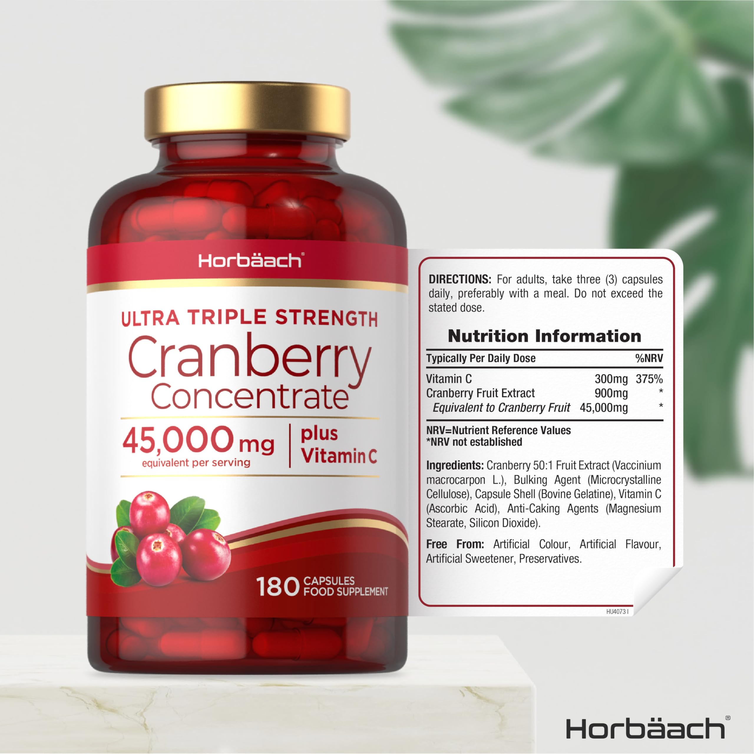 Cranberry Capsules 45,000 mg | High Strength Cranberry Extract with Vitamin C HorbäachBuy Supplements Australia