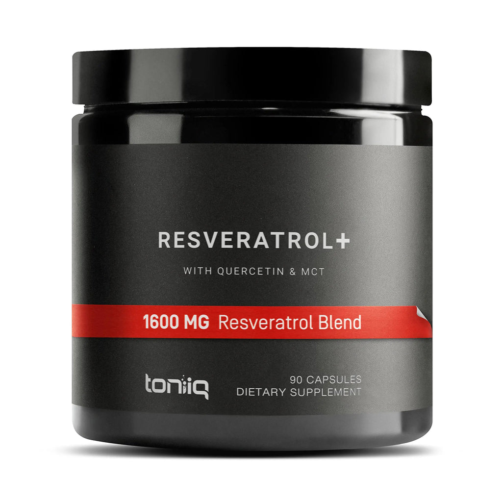 Toniiq 1600mg Resveratrol Blend - Ultra High Purity and 3rd Party Tested - with MCT Oil for Added Bioavailability - Optimal NAD Supplement Toniiq buy supplements Au