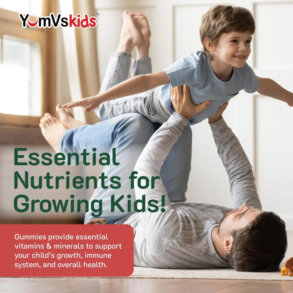 YumVs Kids Multivitamin Gummies - Fruit Flavored Chewable Children's Multivitamin - Kids Vitamins Multivitamin Gummy with 12 Minerals & Vitamins A C D3 E B6 B12 YUM-V'S