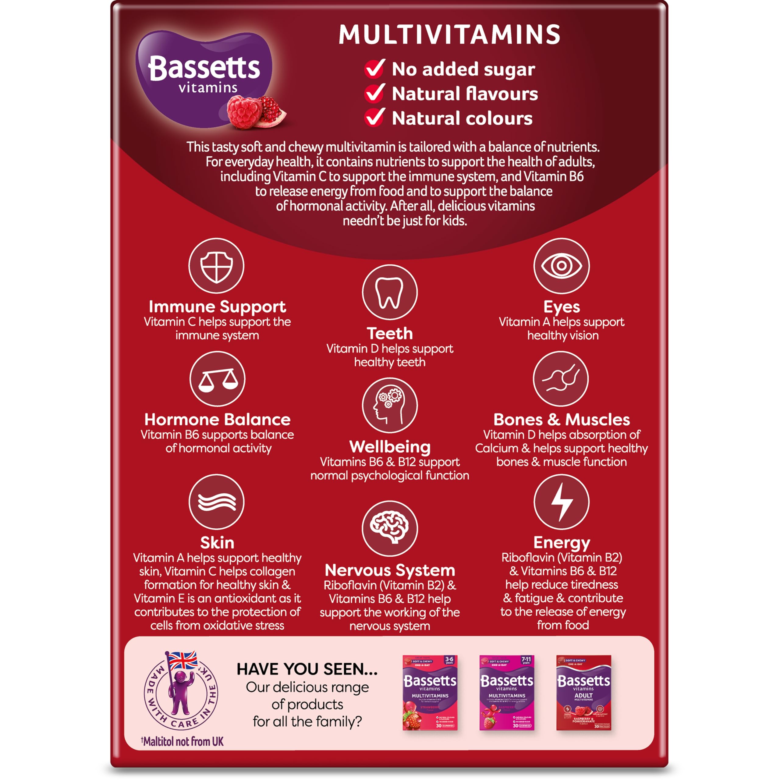 Bassetts Vitamins Adults Multivitamins, 60 Pastilles Bassetts VitaminsBuy Supplements Australia