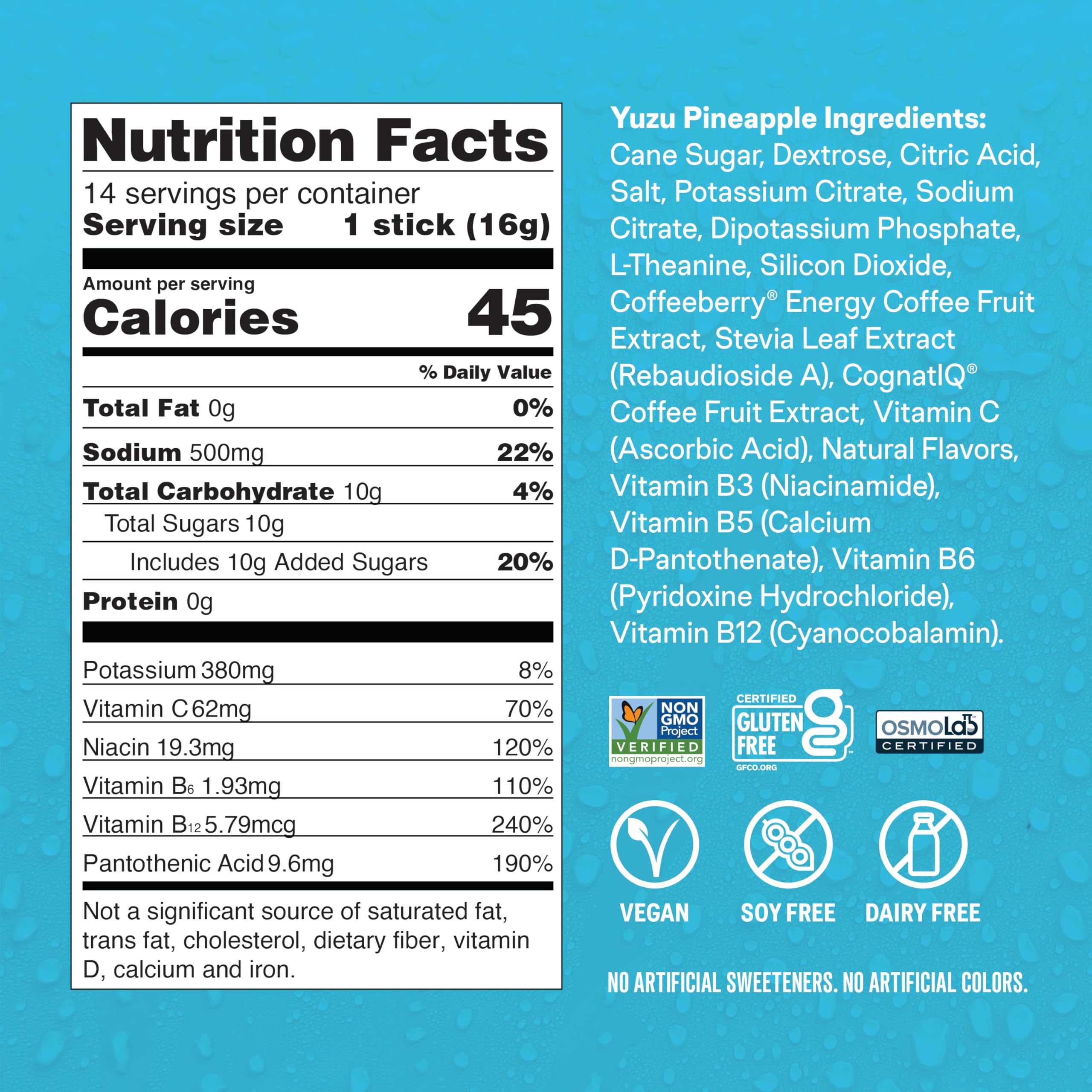 Liquid I.V.® Hydration Multiplier +Energy - Yuzu Pineapple | Electrolyte Powder Drink Mix | 1 Pack (14 Servings) Liquid I.V.Buy Supplements Australia