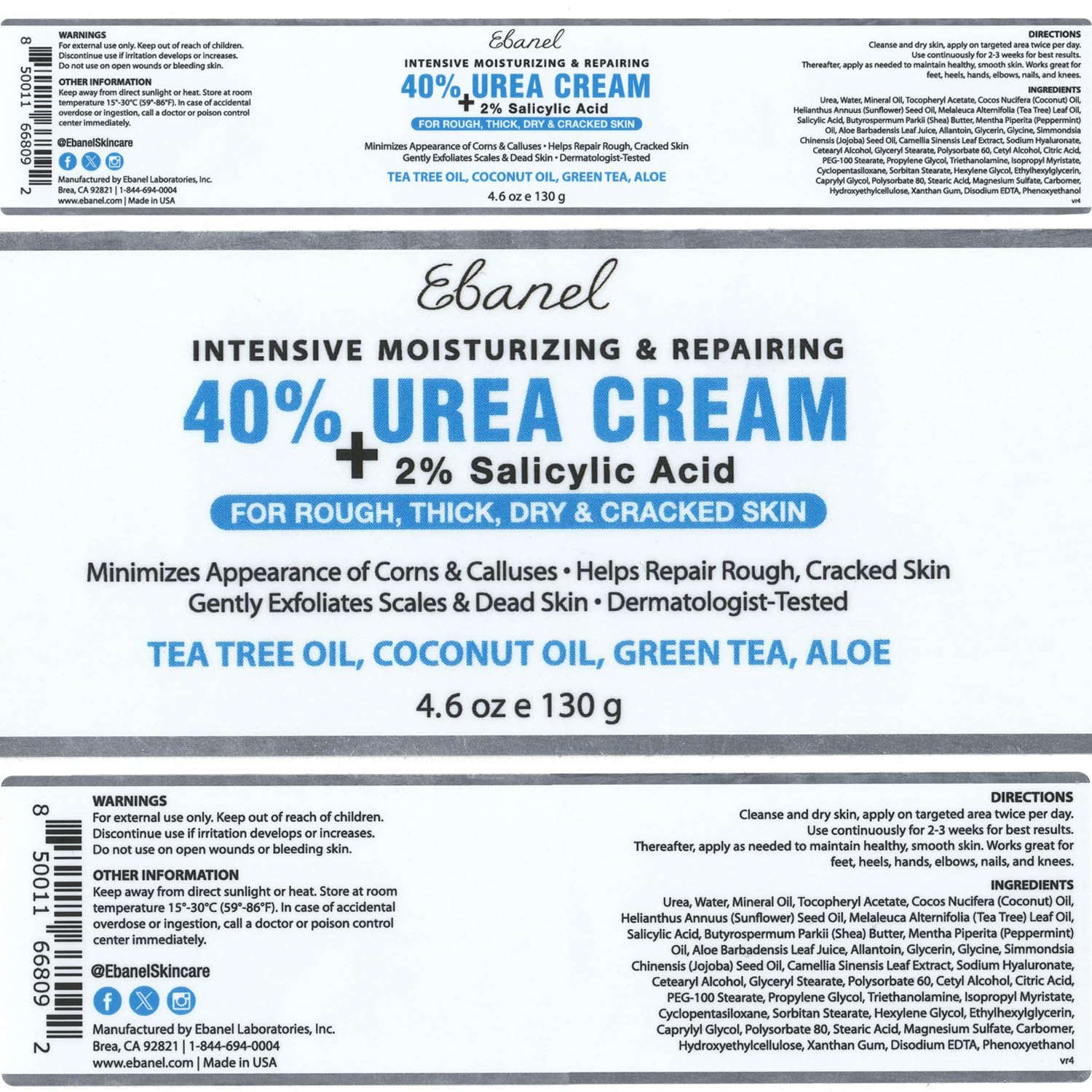 Ebanel Bundle of Fungus Treatment 1 Oz, and 2 Pack 40% Urea Cream 4.6 Oz Ebanel buy supplements Au