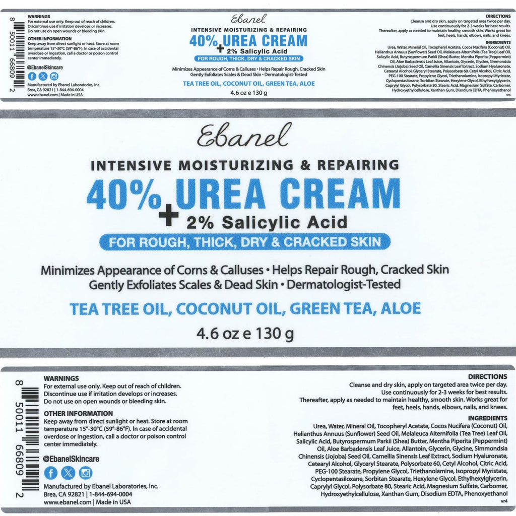 Ebanel Bundle of 40% Urea Cream 4.6 Oz, and Exfoliating Face Scrub Peeling Gel 4.12 Oz Ebanel buy supplements Au
